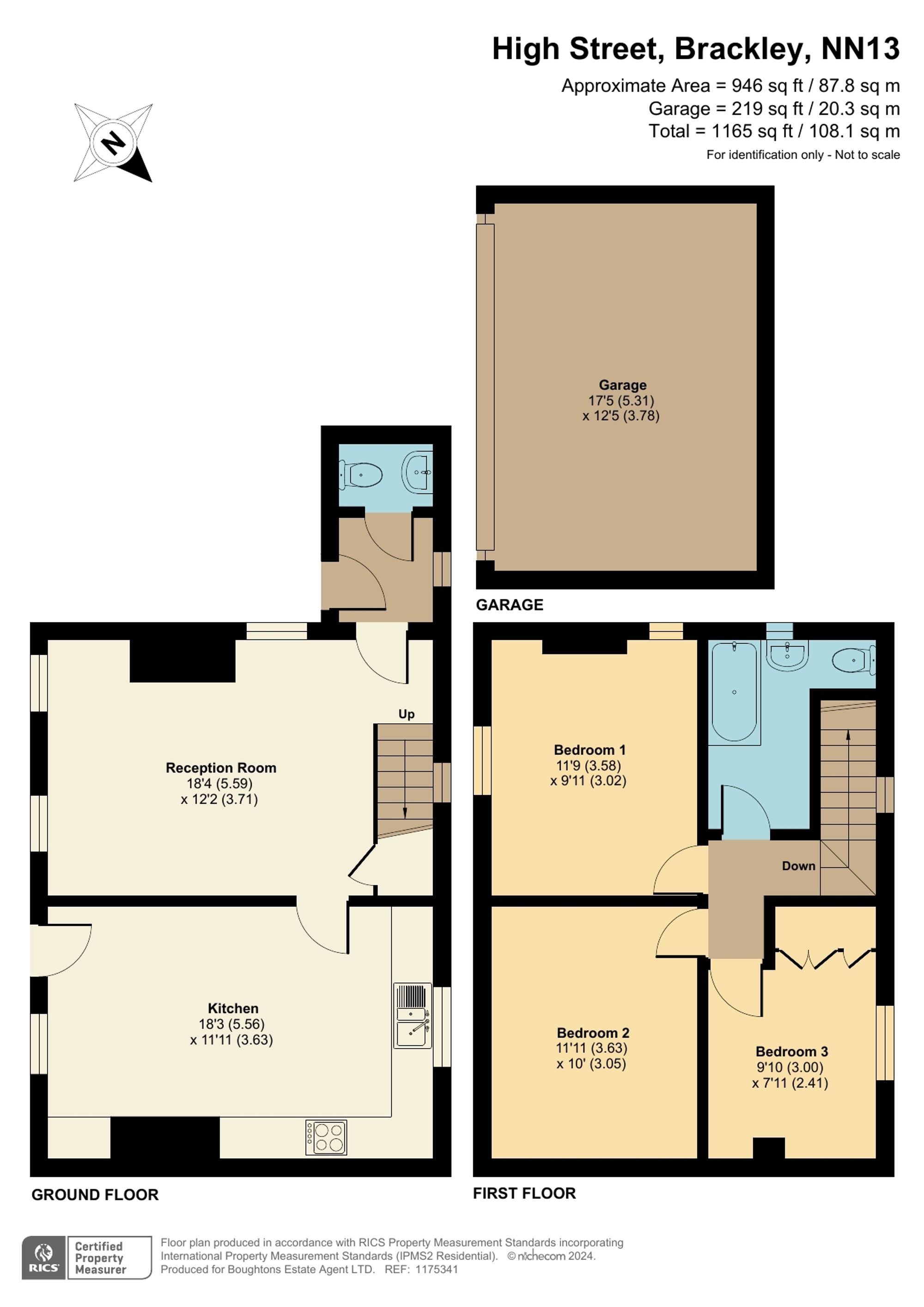 3 bed semi-detached house for sale in High Street, Brackley - Property floorplan