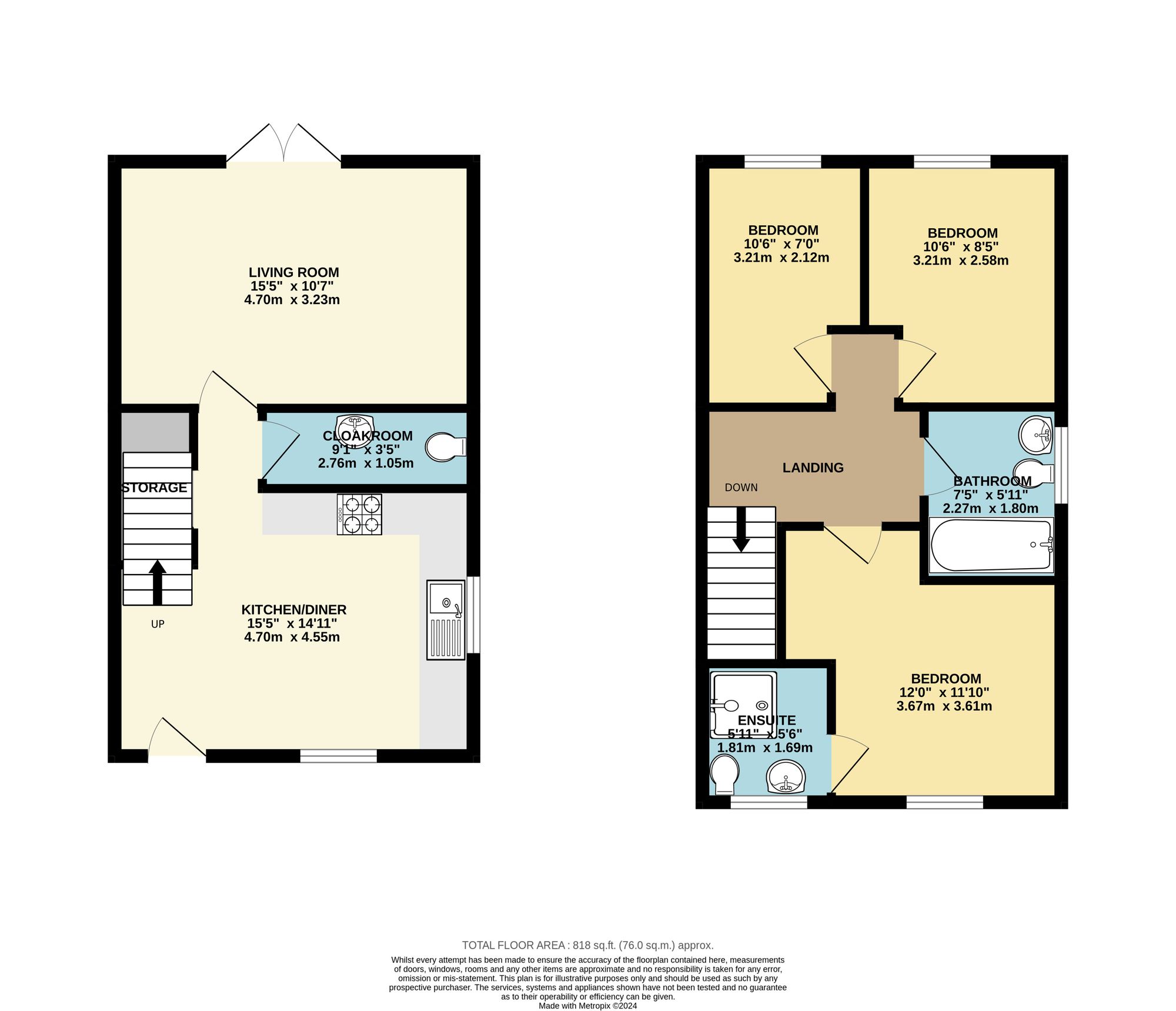 3 bed semi-detached house for sale in Poppyfields Way, Brackley - Property floorplan