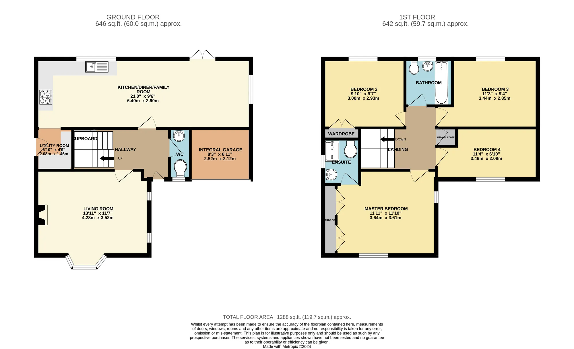 4 bed detached house for sale in Nightingale Close, Brackley - Property floorplan