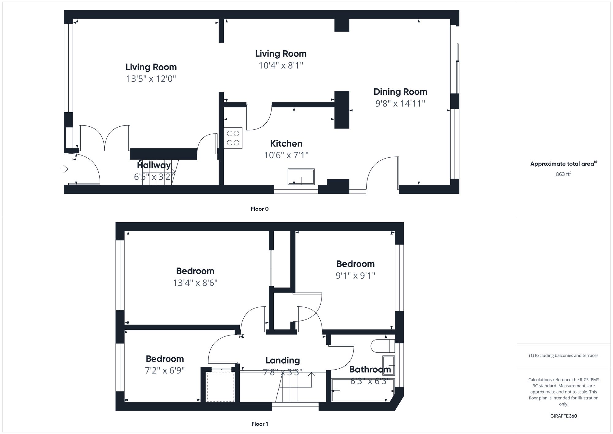 3 bed semi-detached house for sale in Faugere Close, Brackley, NN13 - Property floorplan