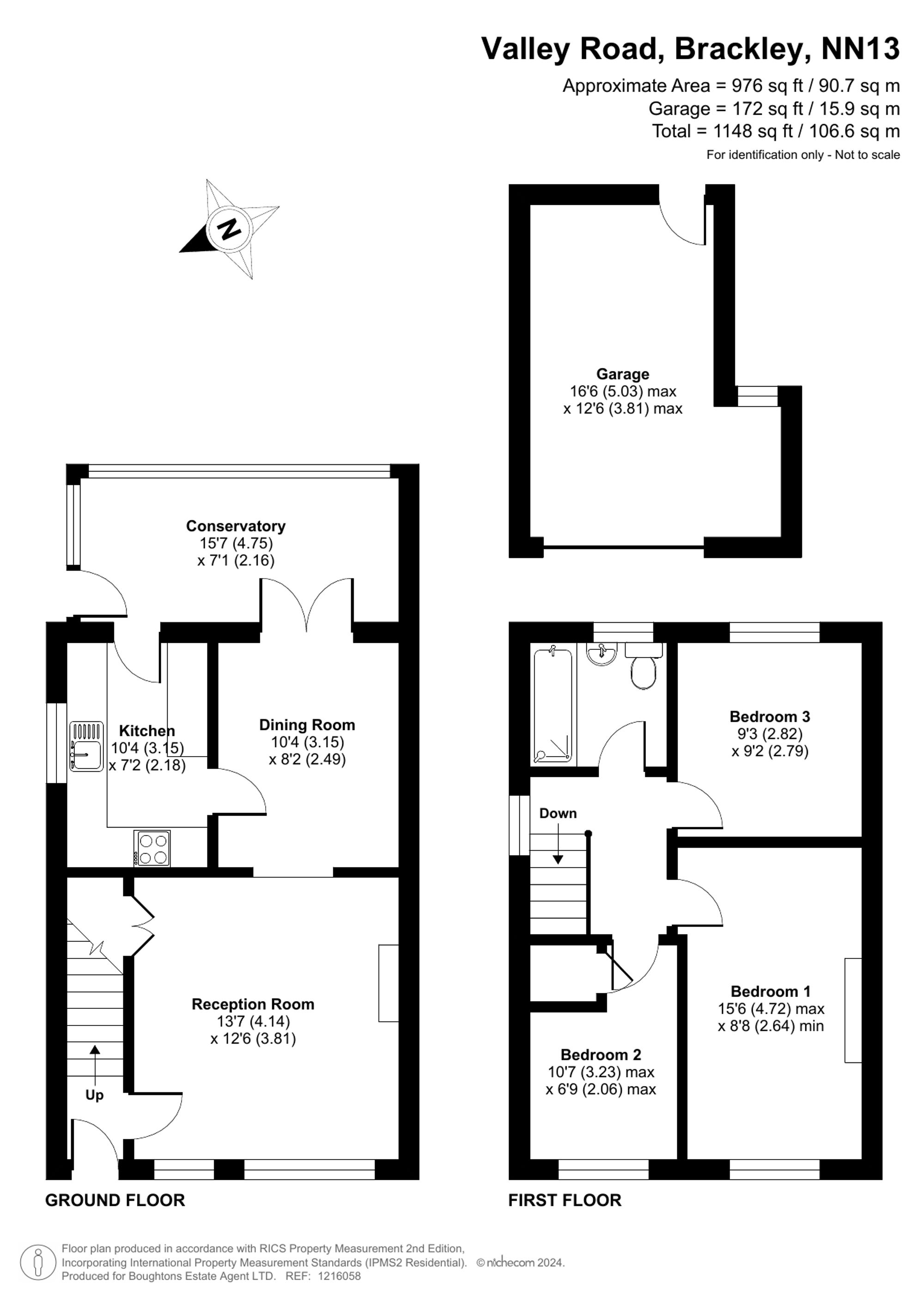 3 bed semi-detached house for sale in Valley Road, Brackley - Property floorplan