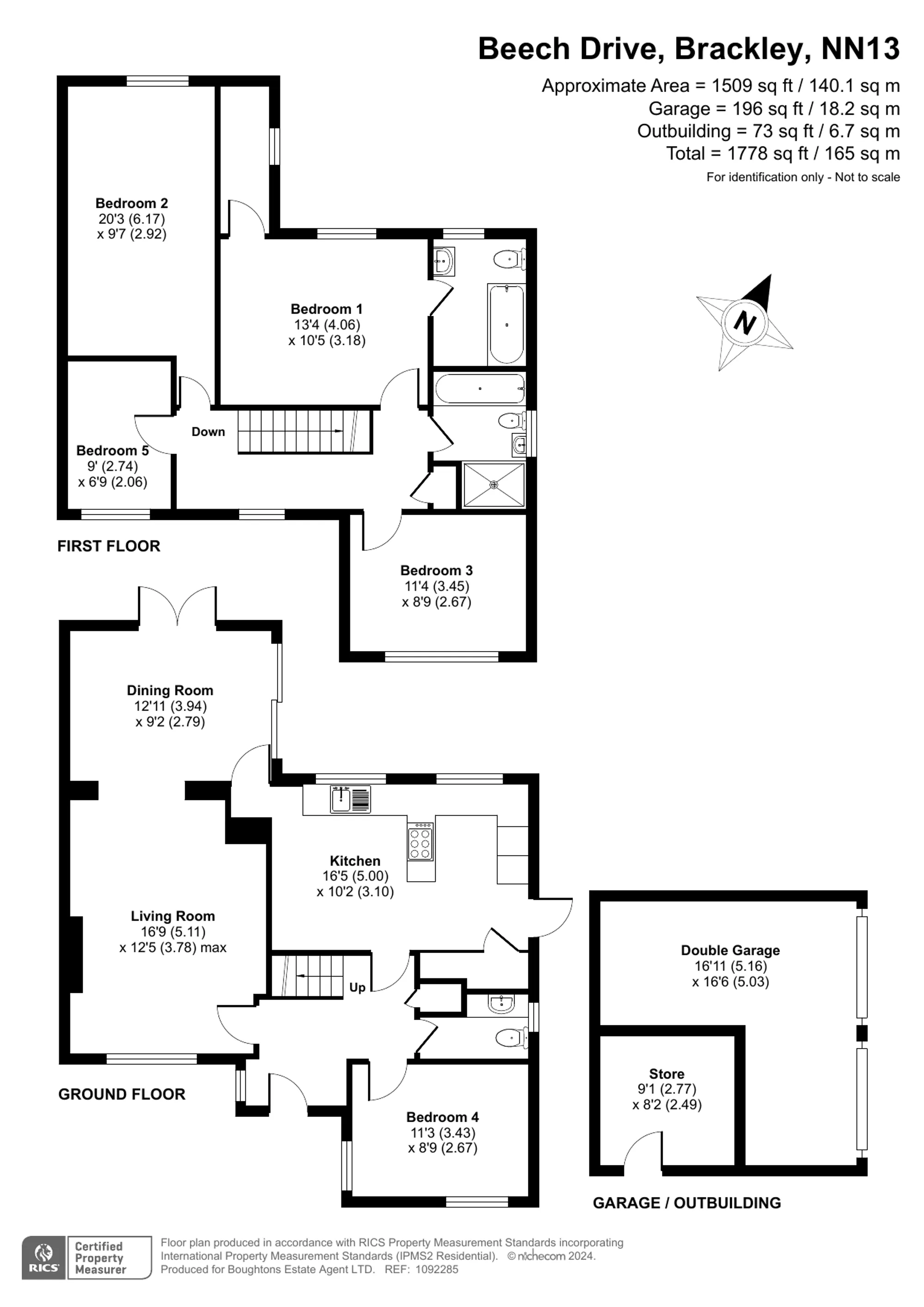 4 bed detached house for sale in Beech Drive, Brackley - Property floorplan