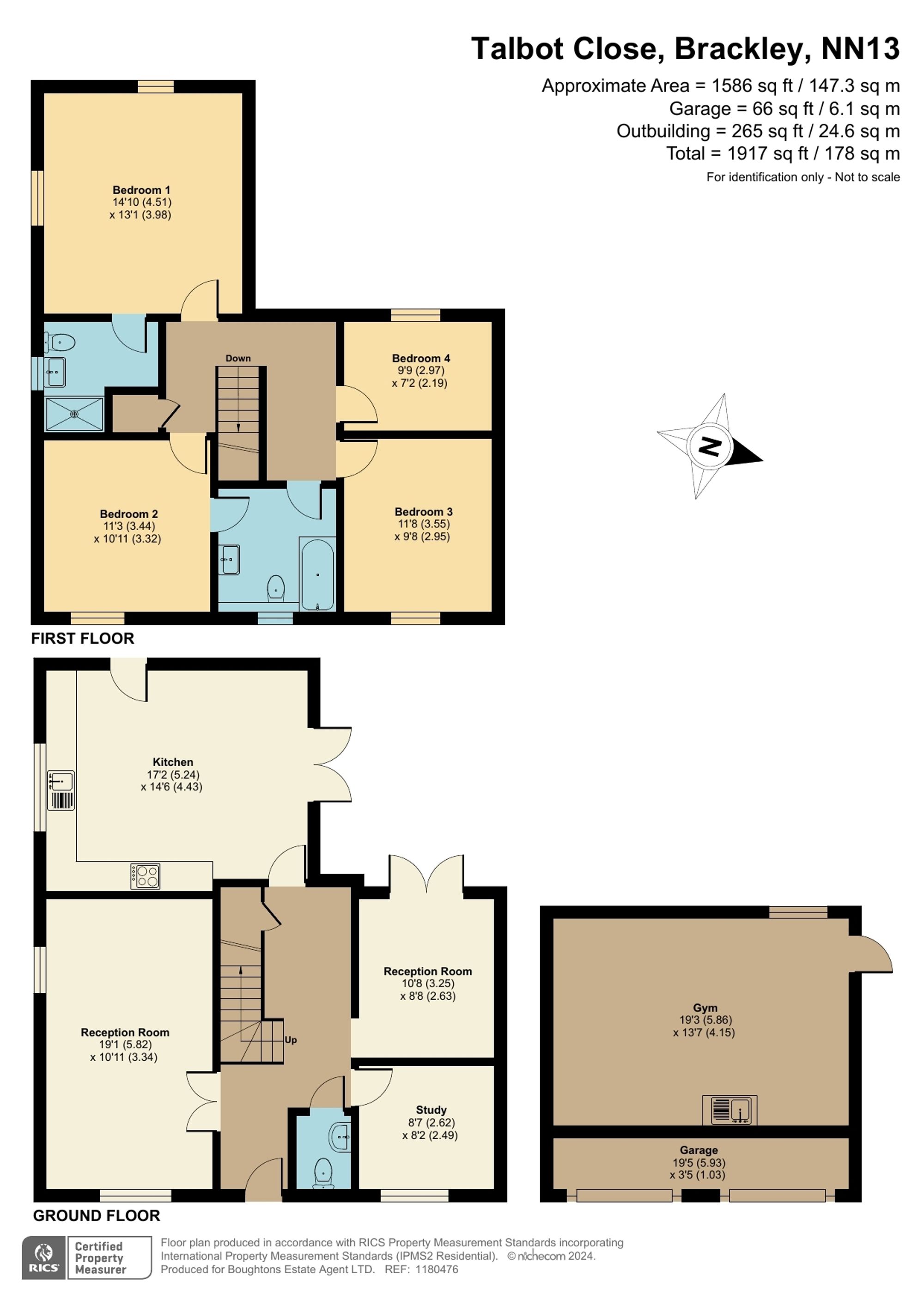 4 bed detached house for sale in Talbot Close, Brackley - Property floorplan