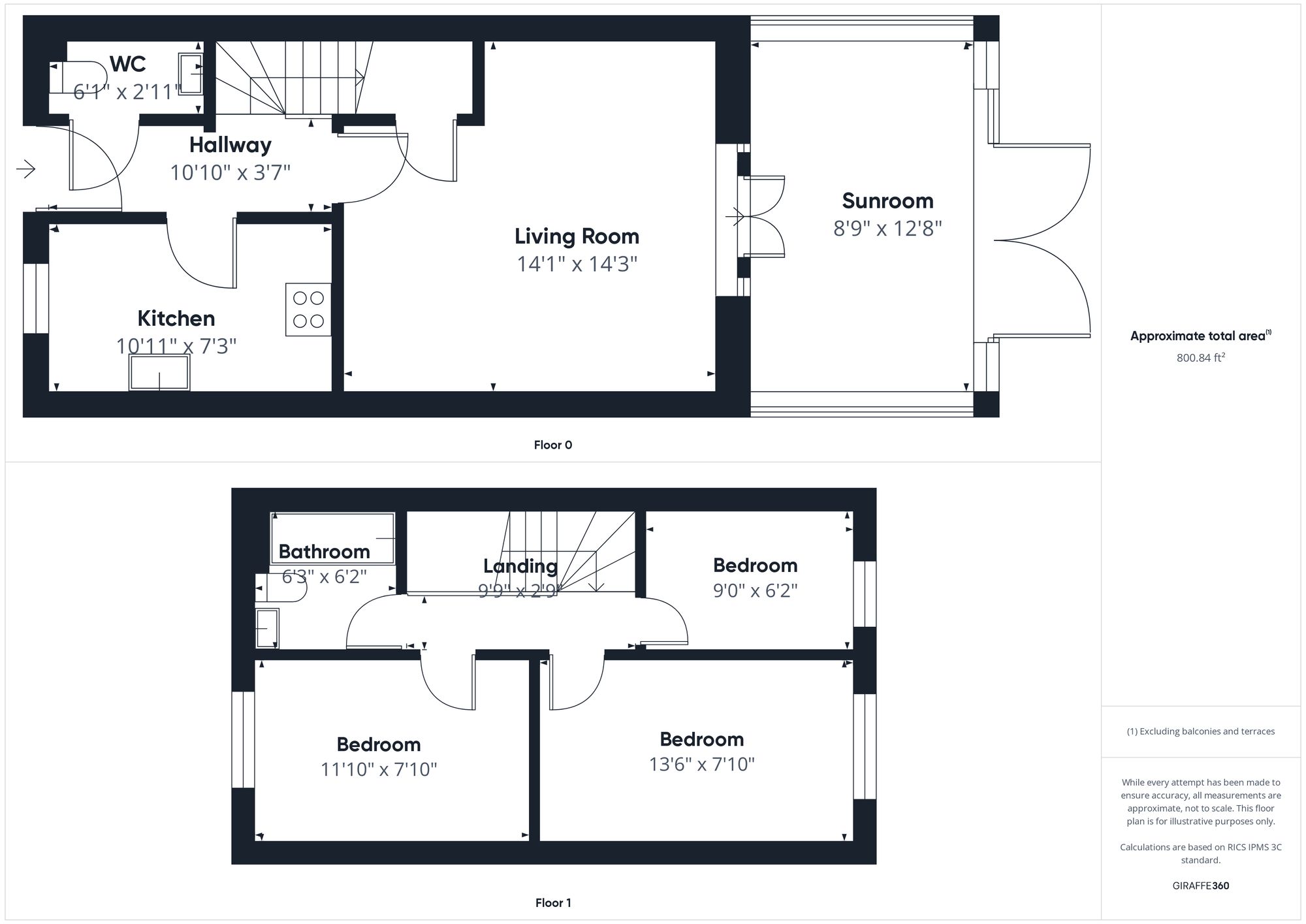 3 bed terraced house for sale in Lyra Way, Brackley - Property floorplan