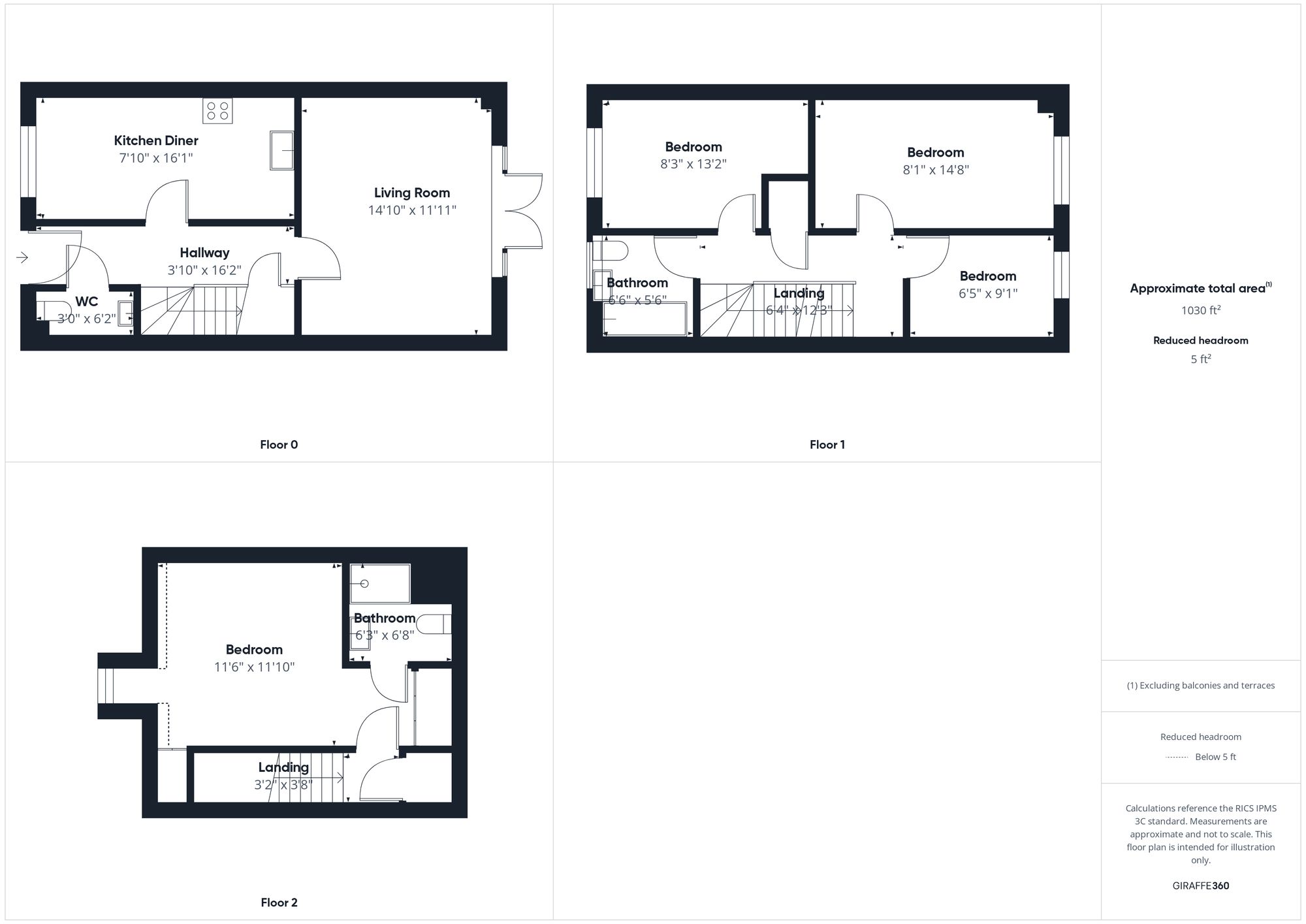 4 bed mid-terraced house for sale in Foxhills Way, Brackley - Property floorplan