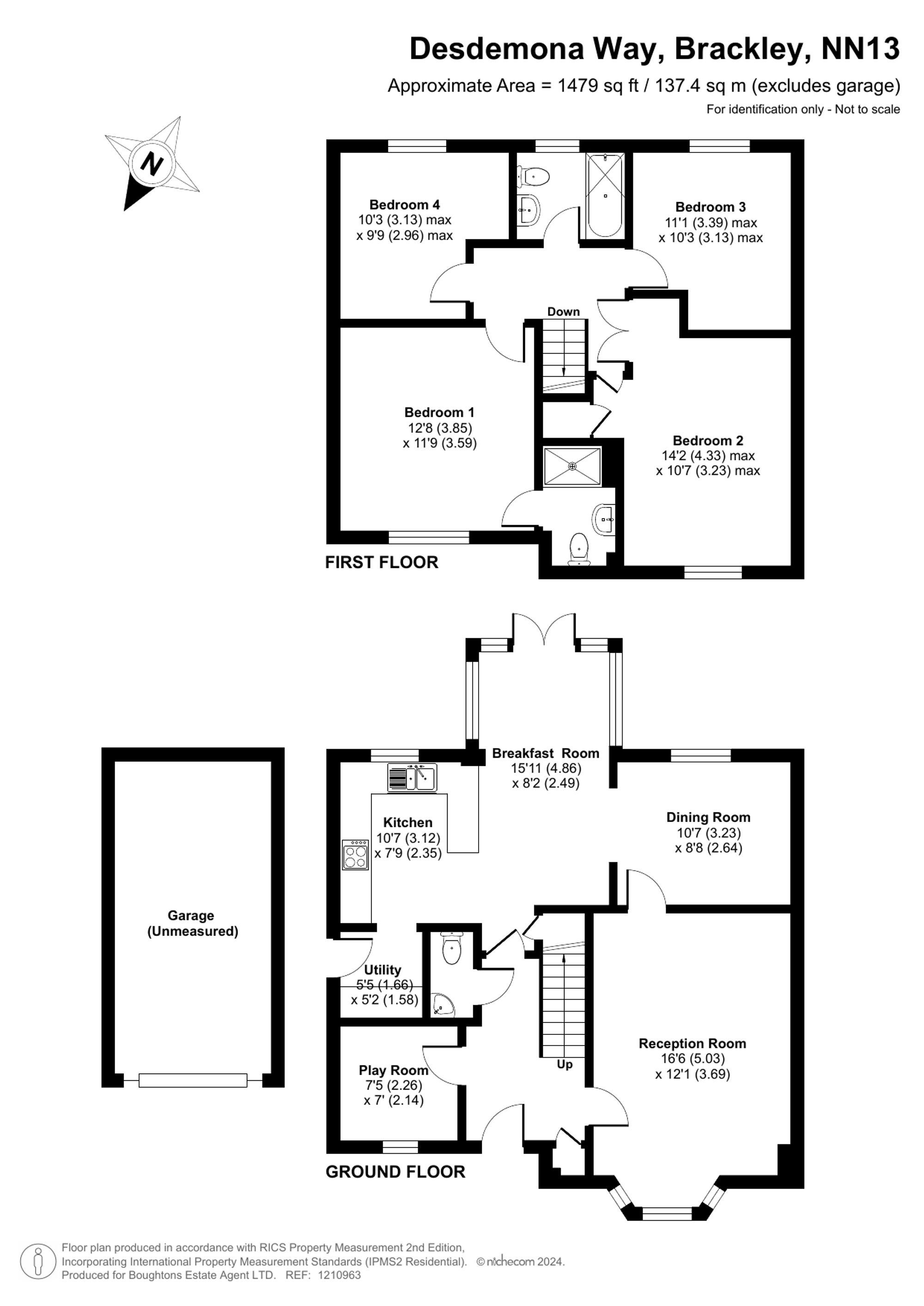 4 bed detached house for sale in Desdemona Way, Brackley - Property floorplan