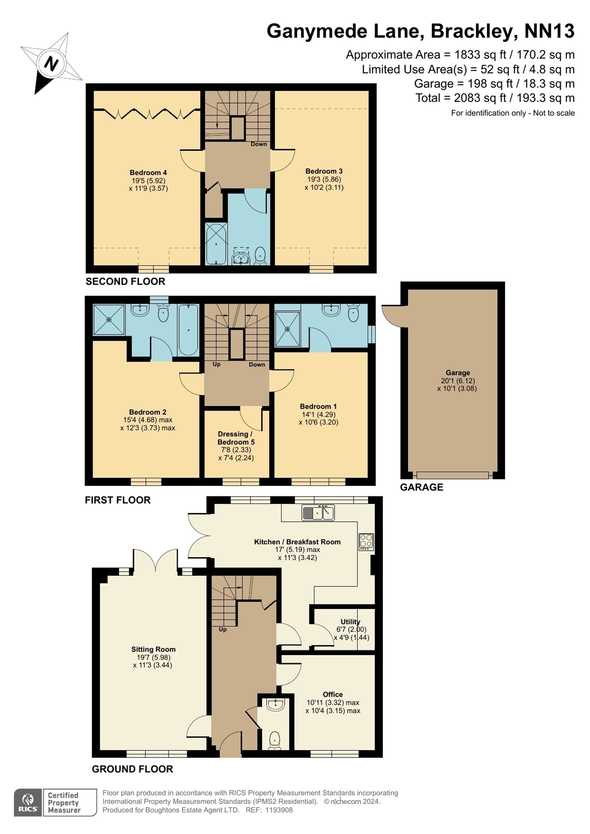 4 bed detached house for sale in Ganymede Lane, Brackley - Property floorplan