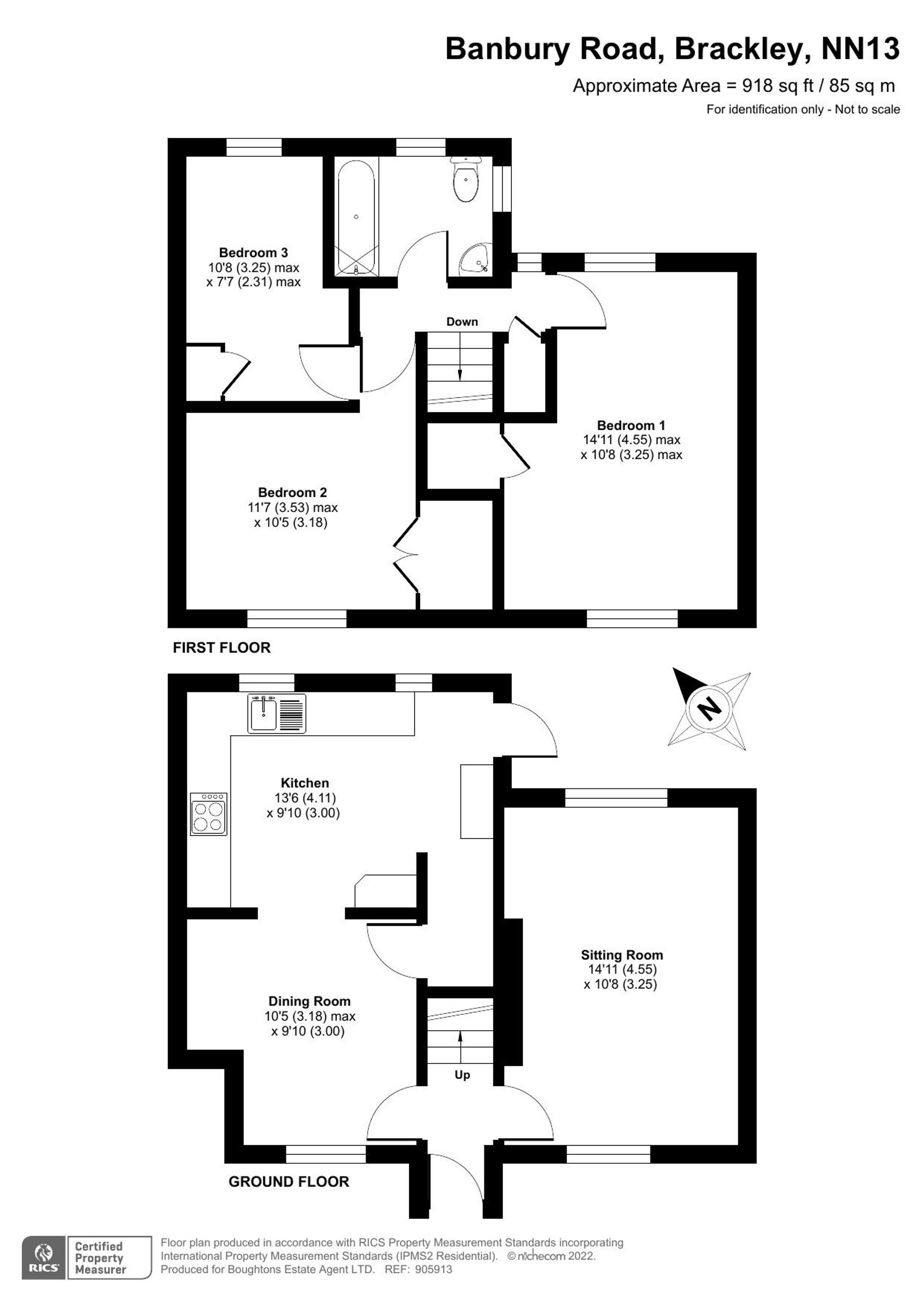 3 bed semi-detached house for sale in Banbury Road, Brackley - Property floorplan