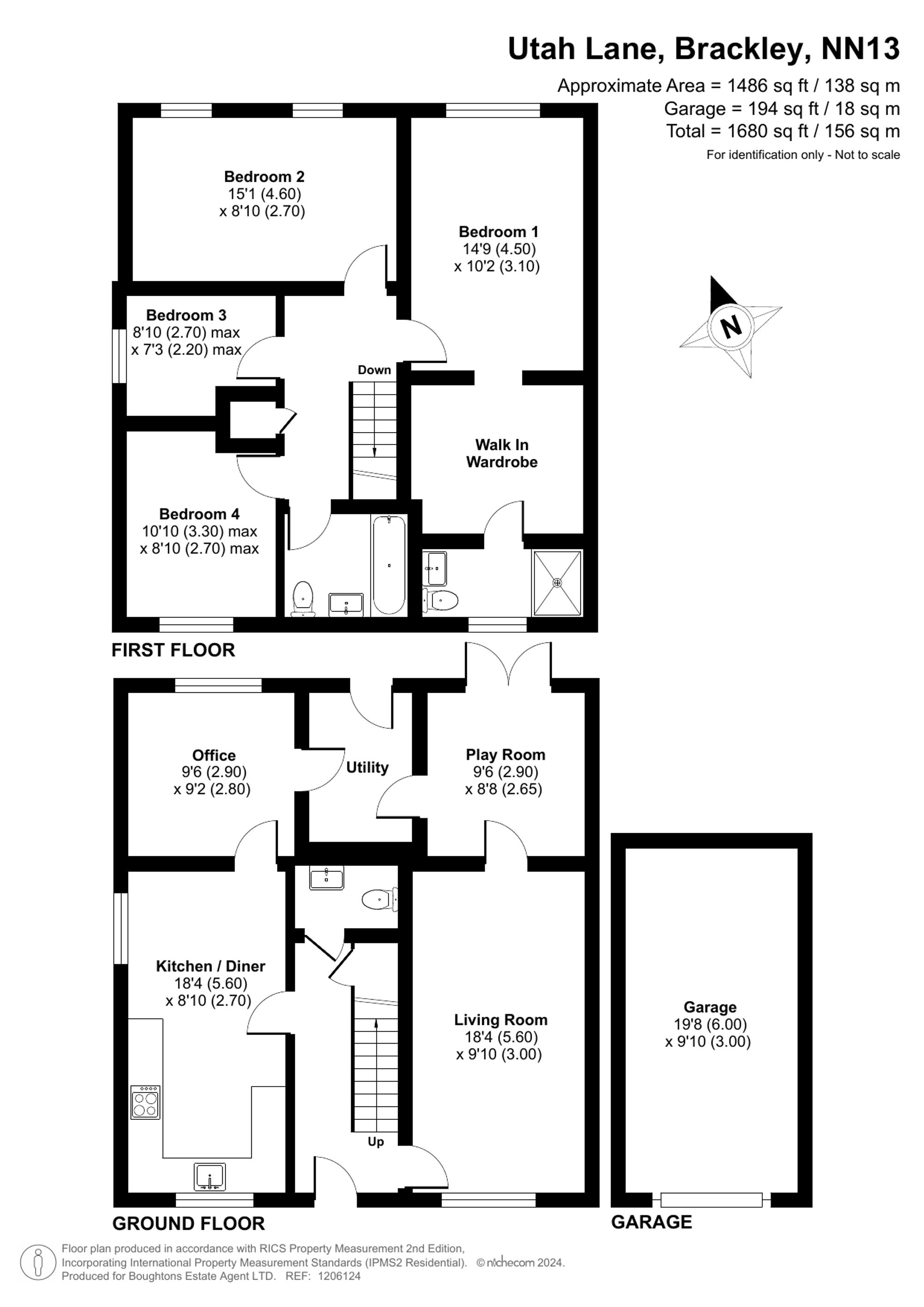 4 bed detached house for sale in Utah Lane, Brackley - Property floorplan