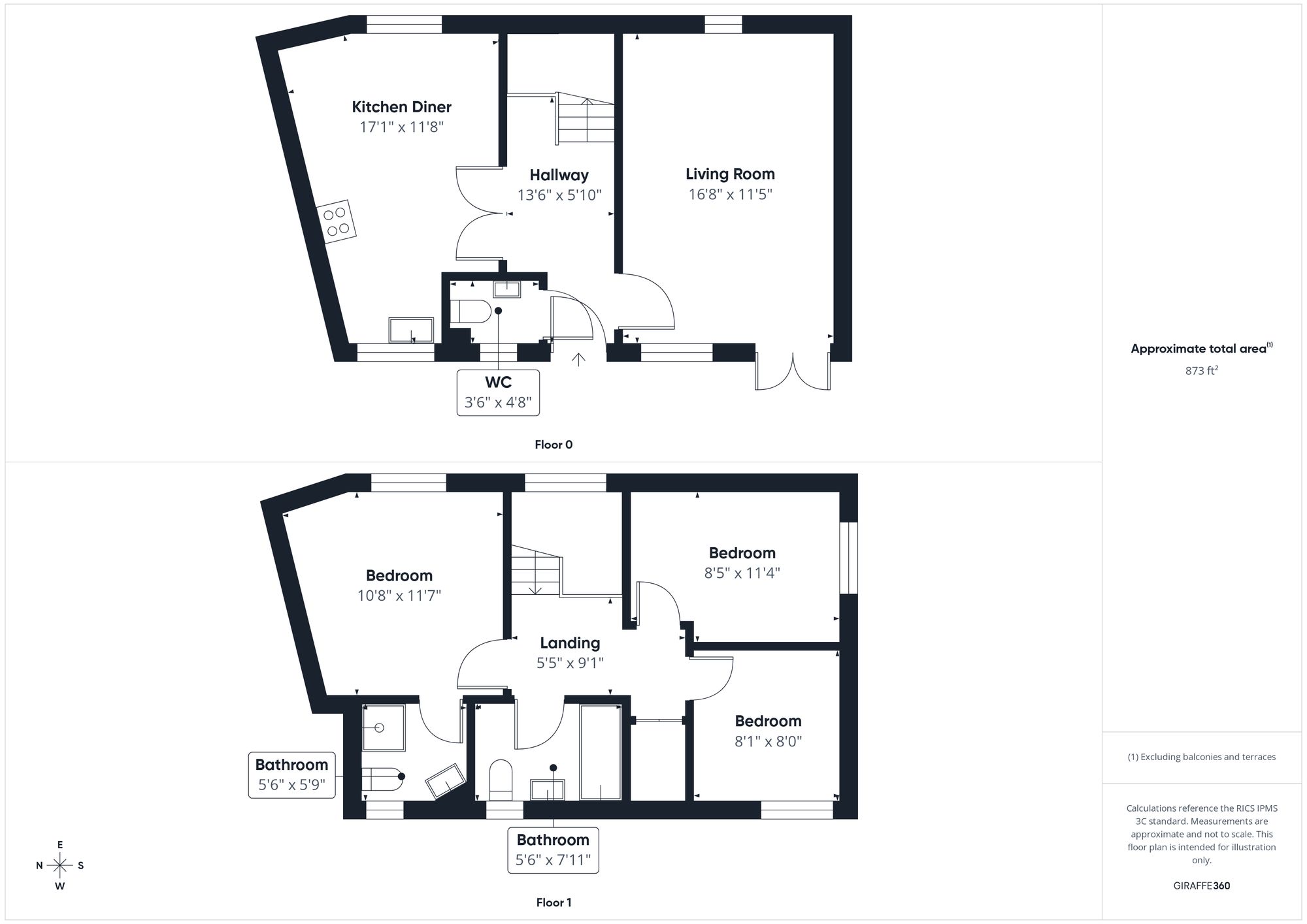 3 bed semi-detached house for sale in Hickman Close, Greatworth, OX17 - Property floorplan