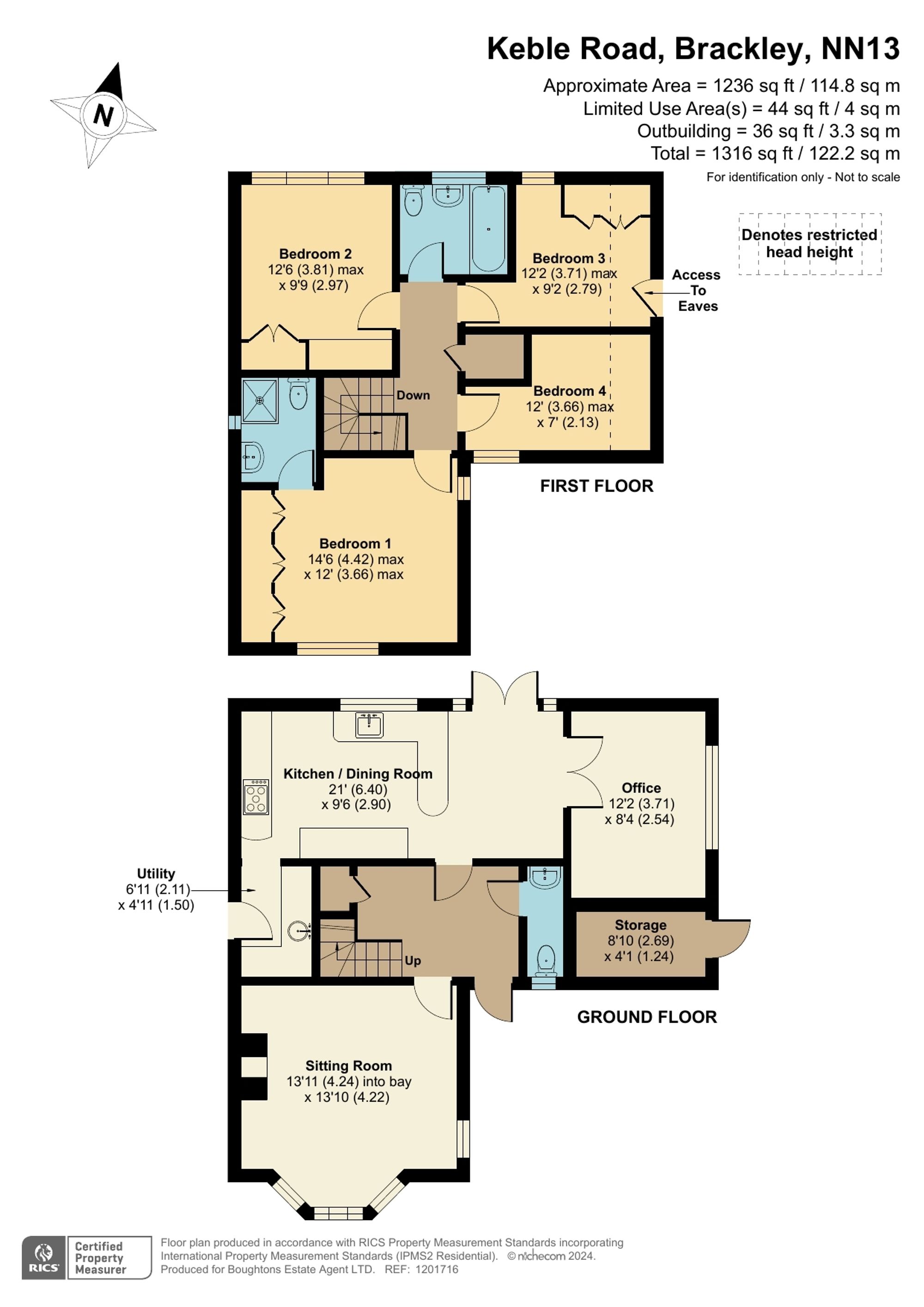 4 bed detached house for sale in Keble Road, Brackley - Property floorplan