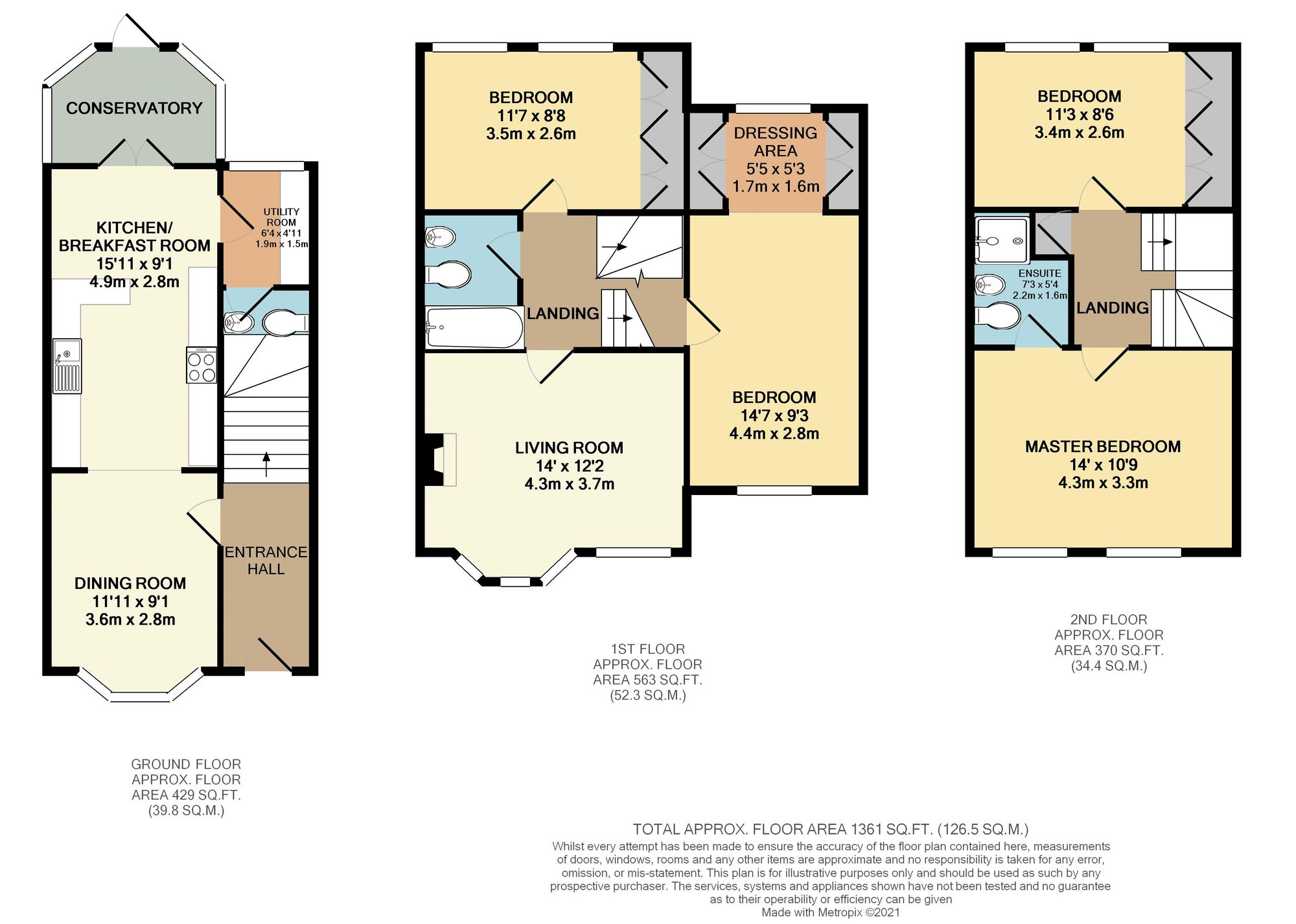4 bed terraced house for sale in Humphries Drive, Brackley - Property floorplan
