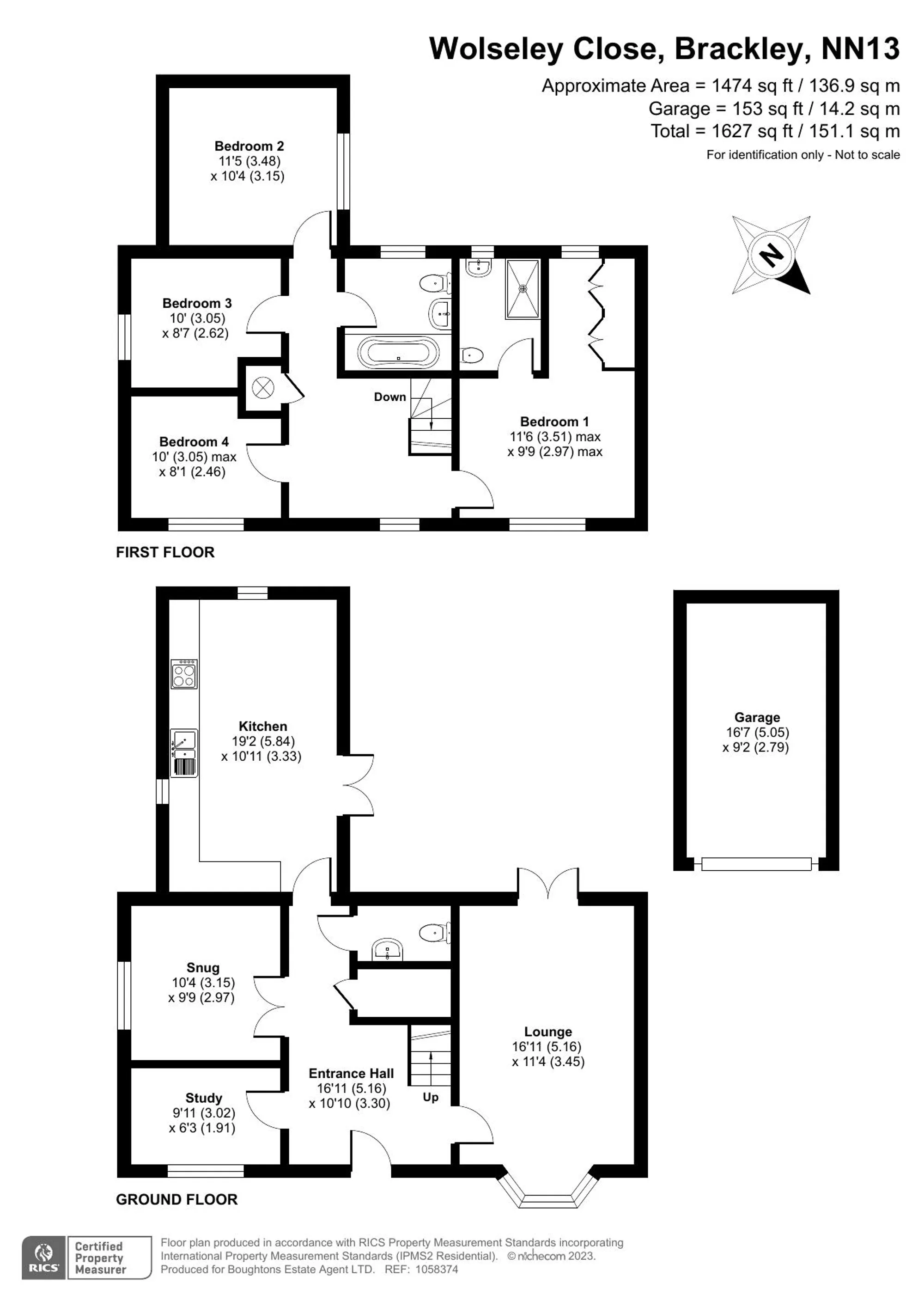 4 bed detached house for sale in Wolseley Close, Brackley - Property floorplan