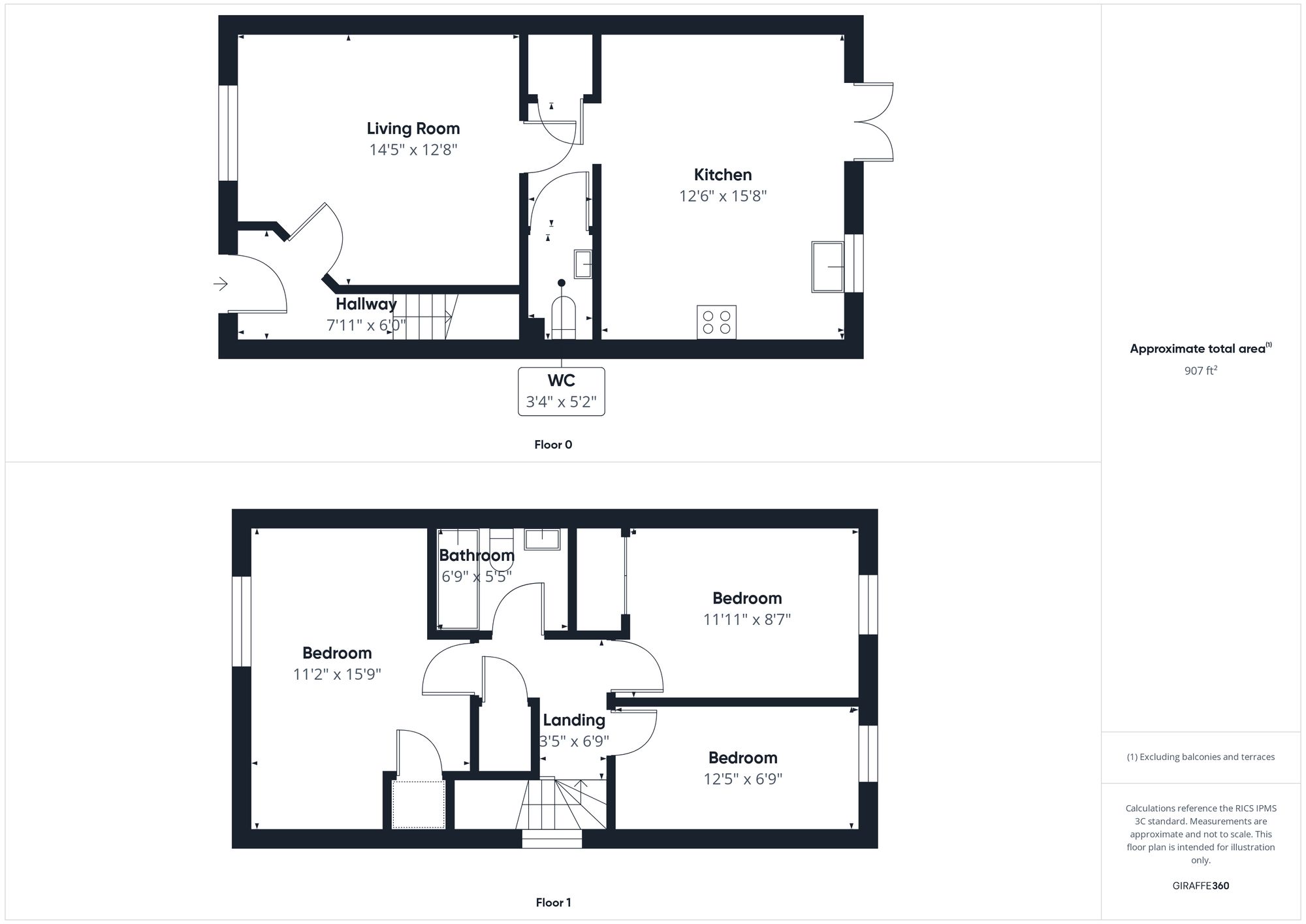 3 bed end of terrace house for sale in Field View, Brackley - Property floorplan