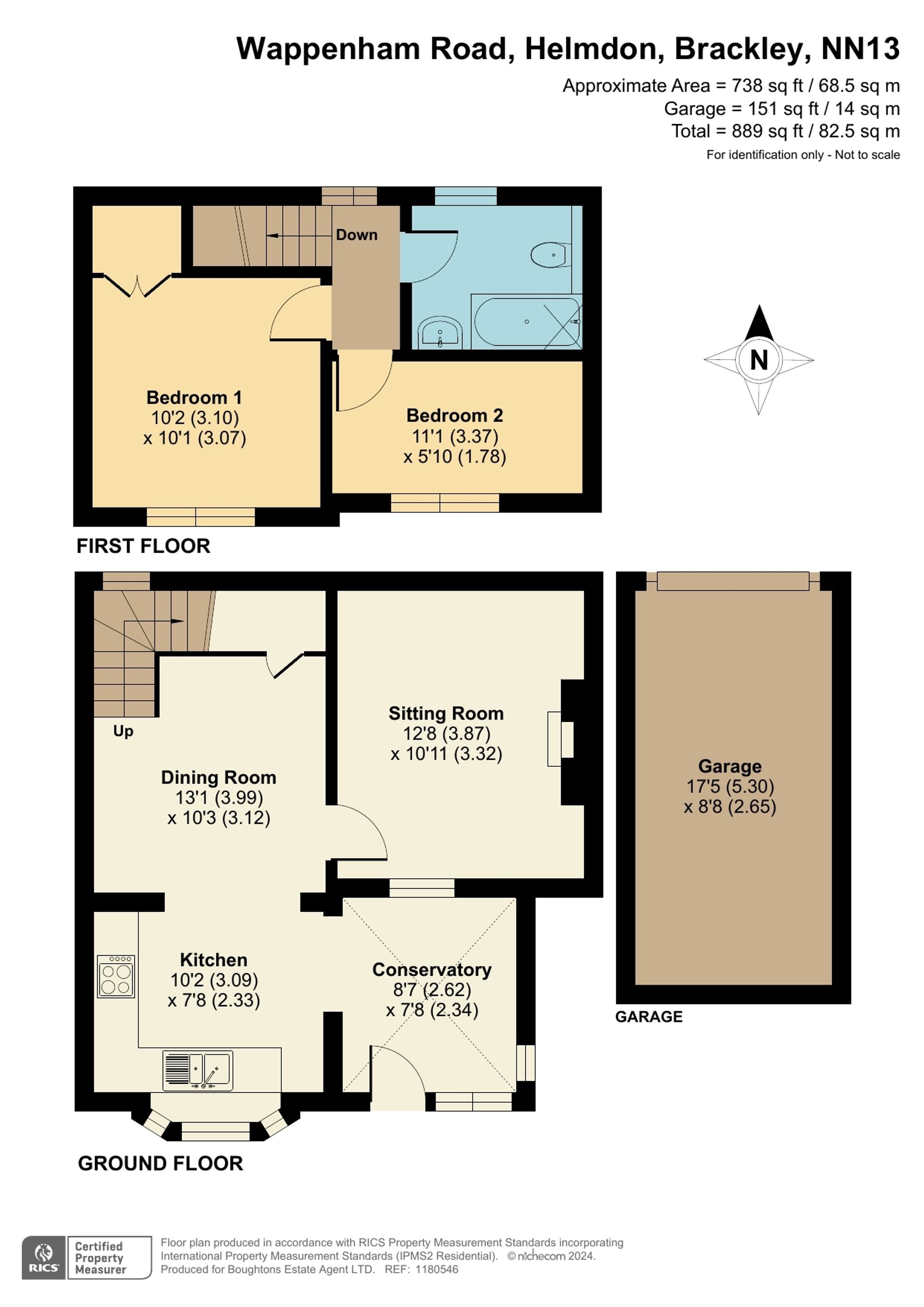 2 bed terraced cottage for sale in Wappenham Road, Brackley - Property floorplan