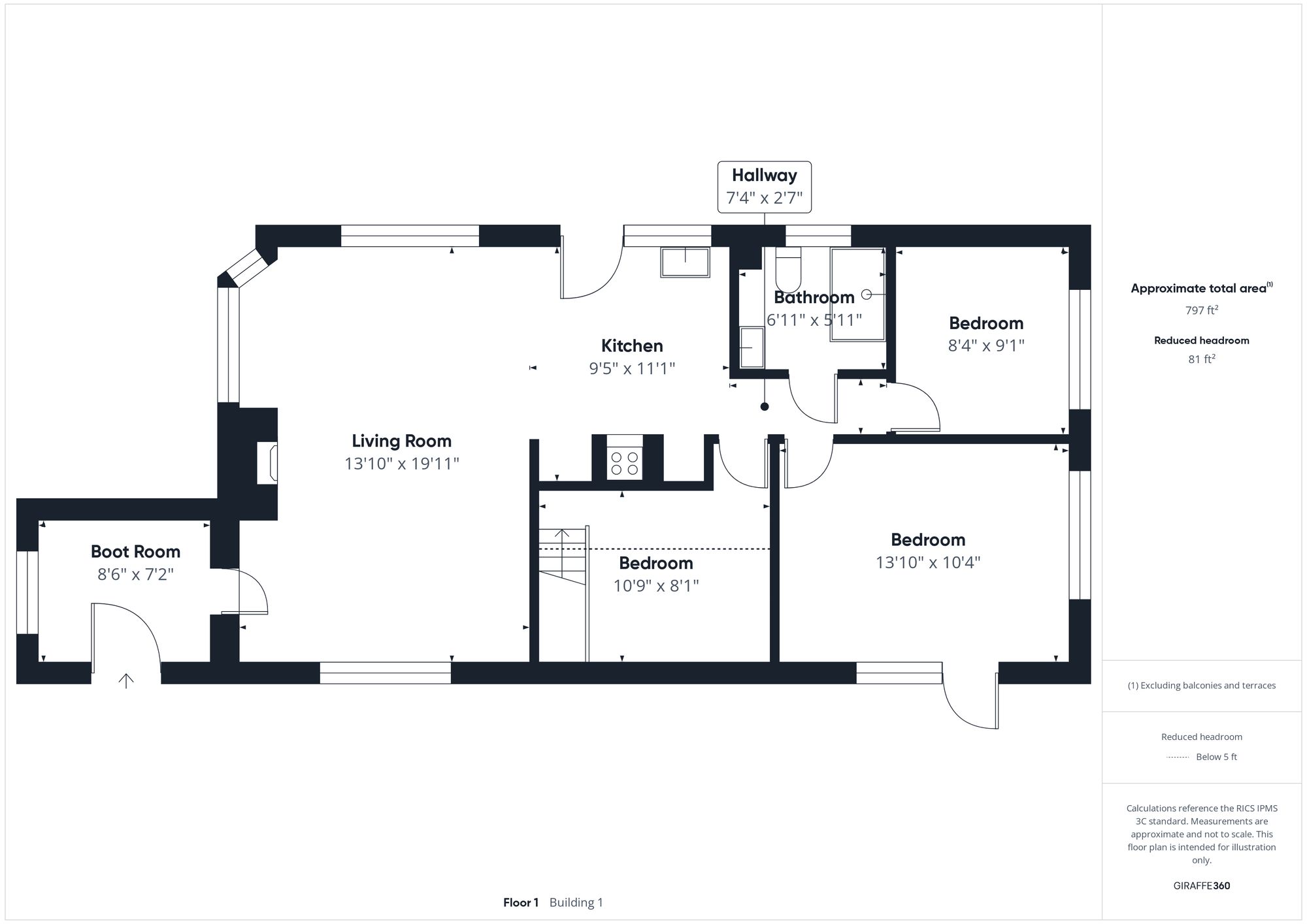 3 bed detached bungalow for sale in Crowfield, Brackley - Property floorplan