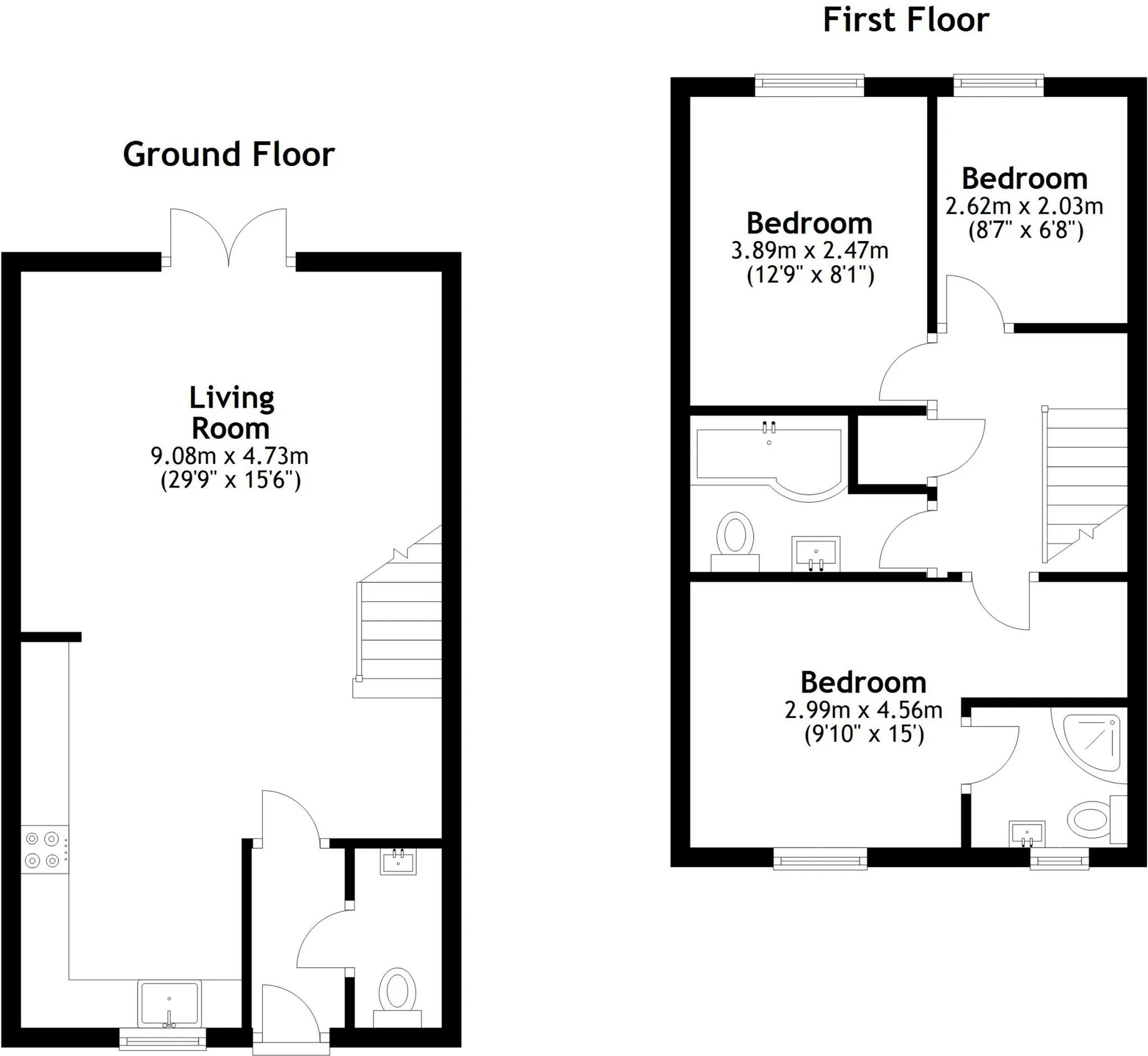 3 bed house for sale in Manor Mews, Brackley - Property floorplan