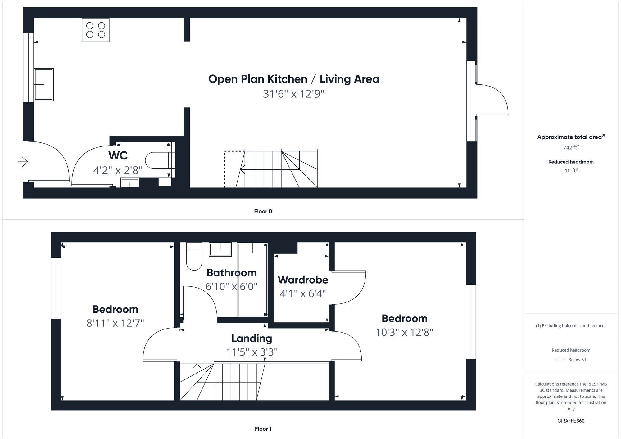2 bed terraced house for sale in Fox Lane, Brackley - Property floorplan