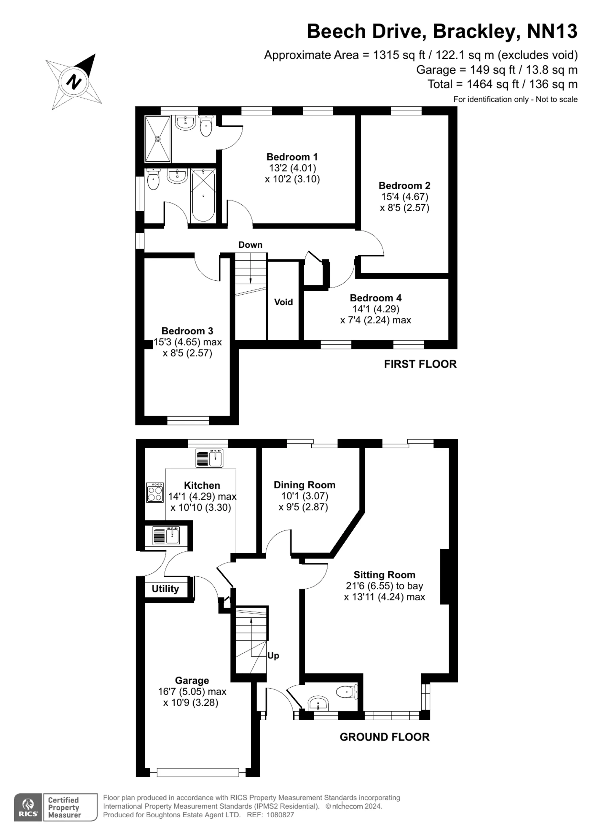 4 bed house for sale in Beech Drive, Brackley - Property floorplan