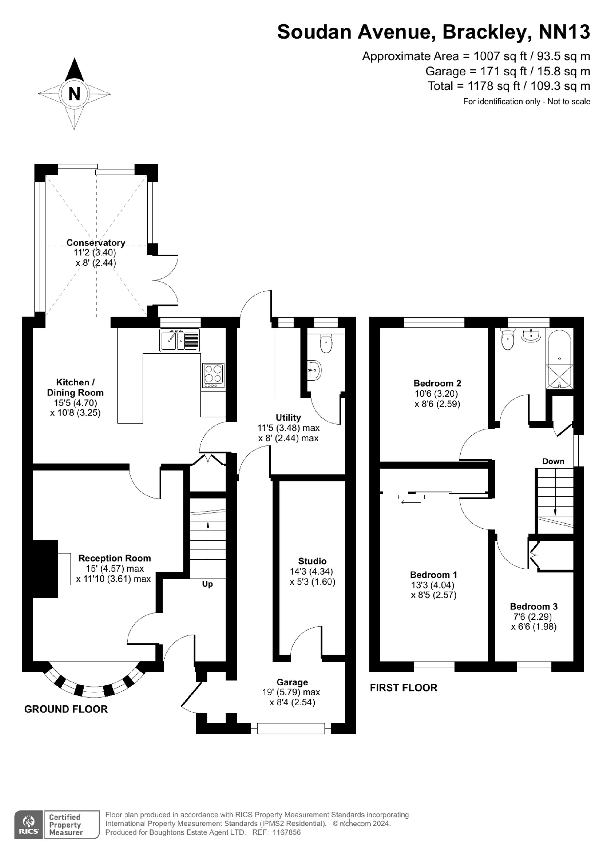 3 bed semi-detached house for sale in Soudan Avenue, Brackley - Property floorplan