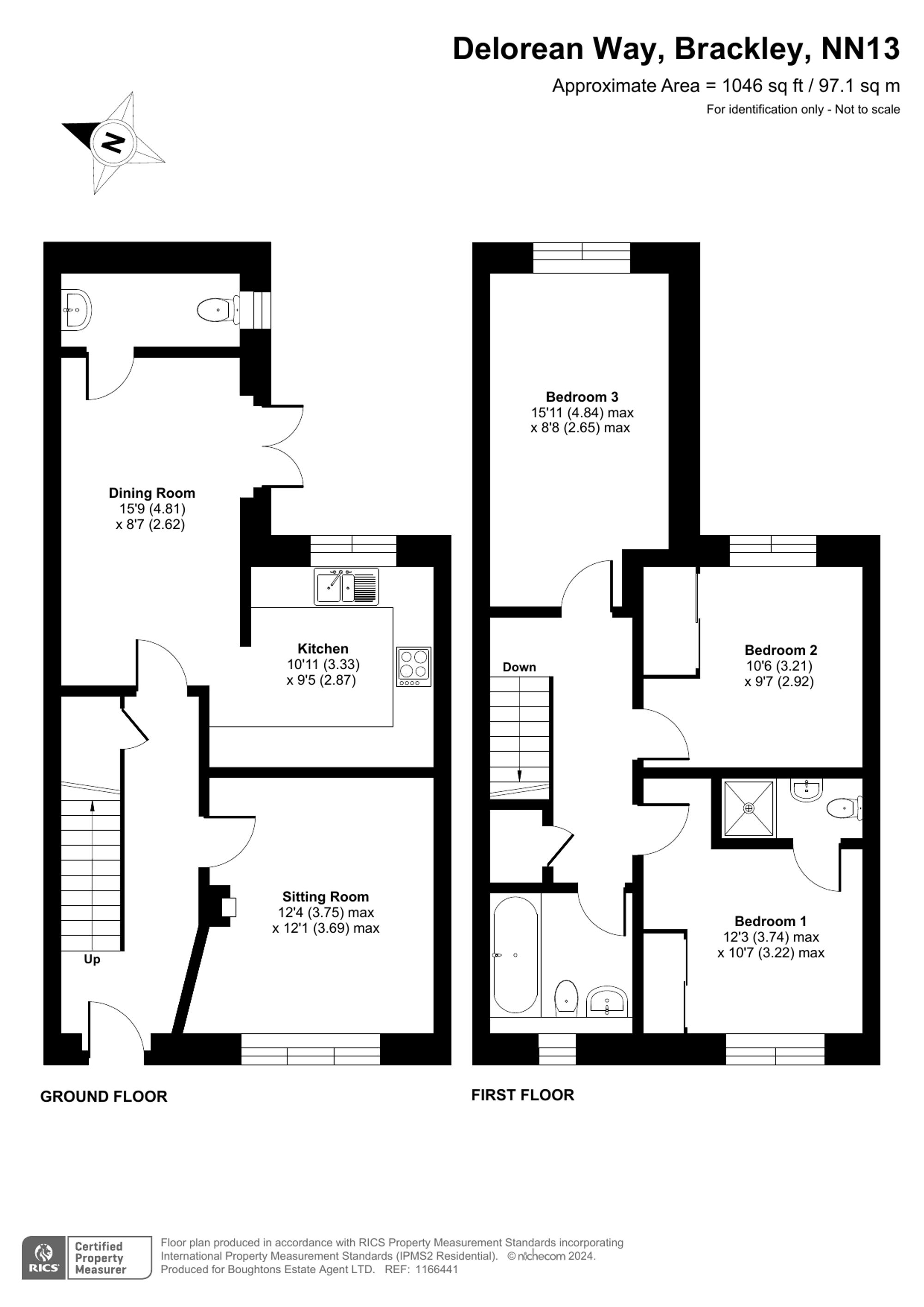 3 bed semi-detached house for sale in Delorean Way, Brackley - Property floorplan