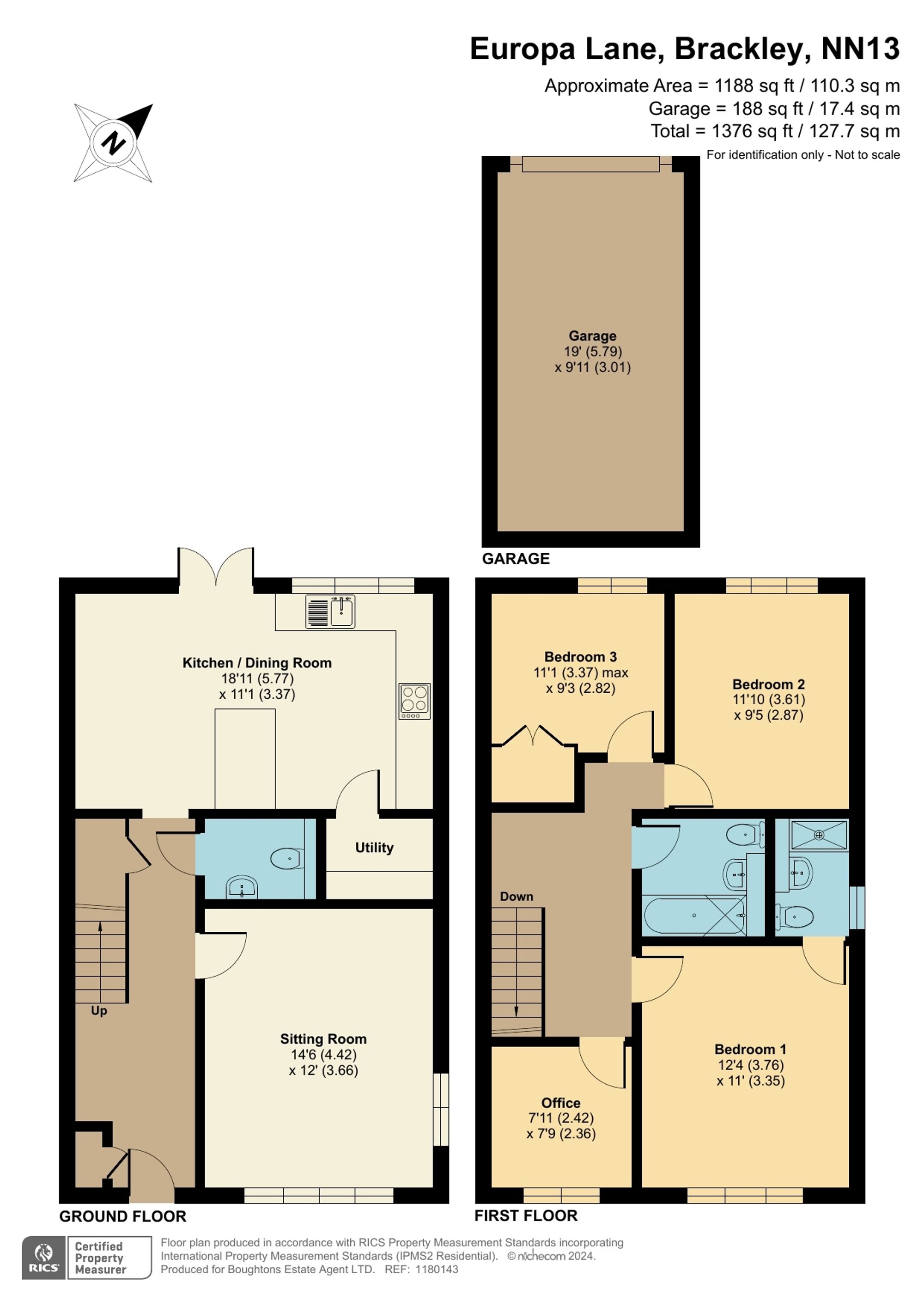 4 bed semi-detached house for sale in Europa Lane, Brackley - Property floorplan