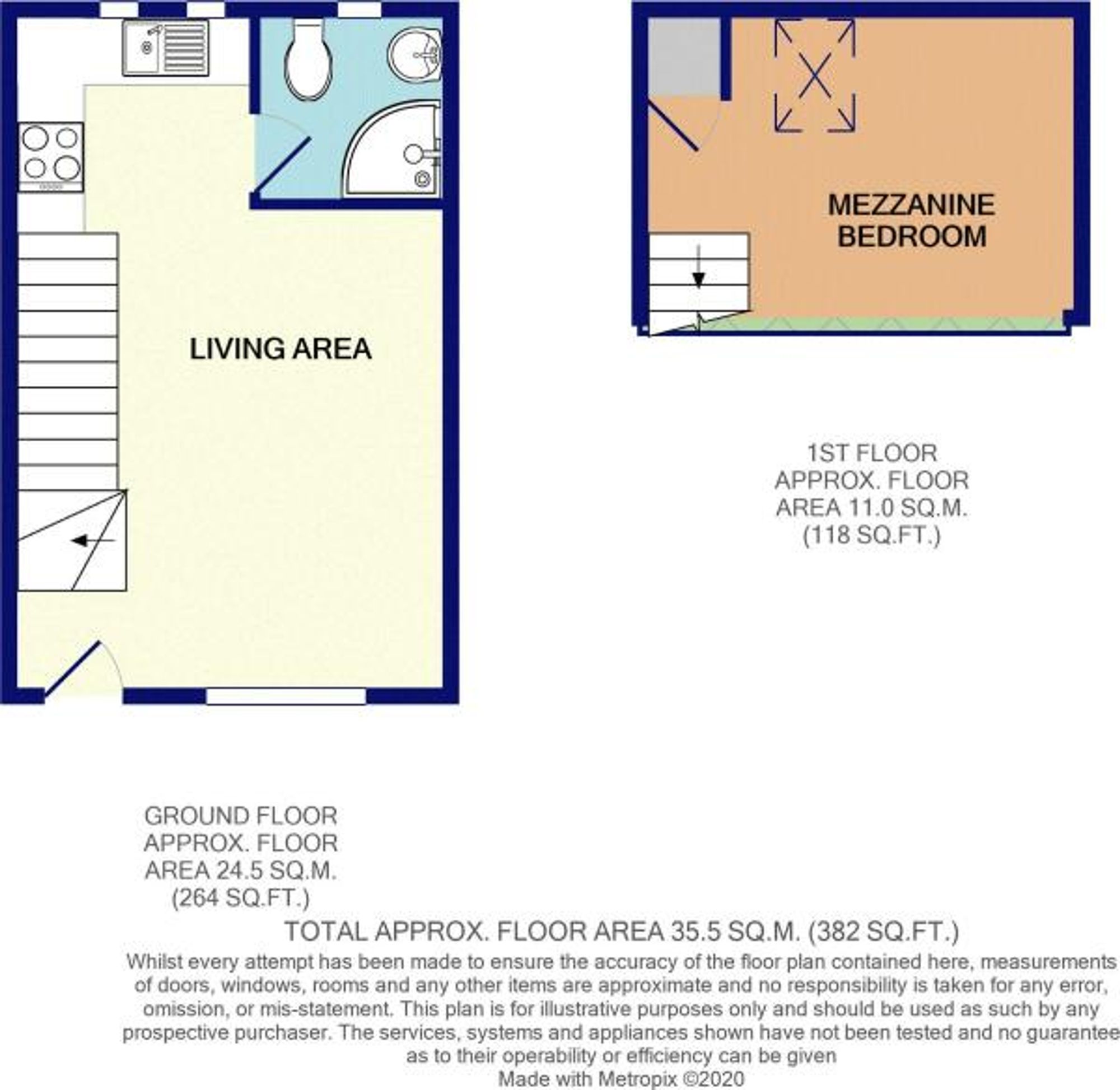 1 bed mews house for sale in Longwall, Brackley - Property floorplan