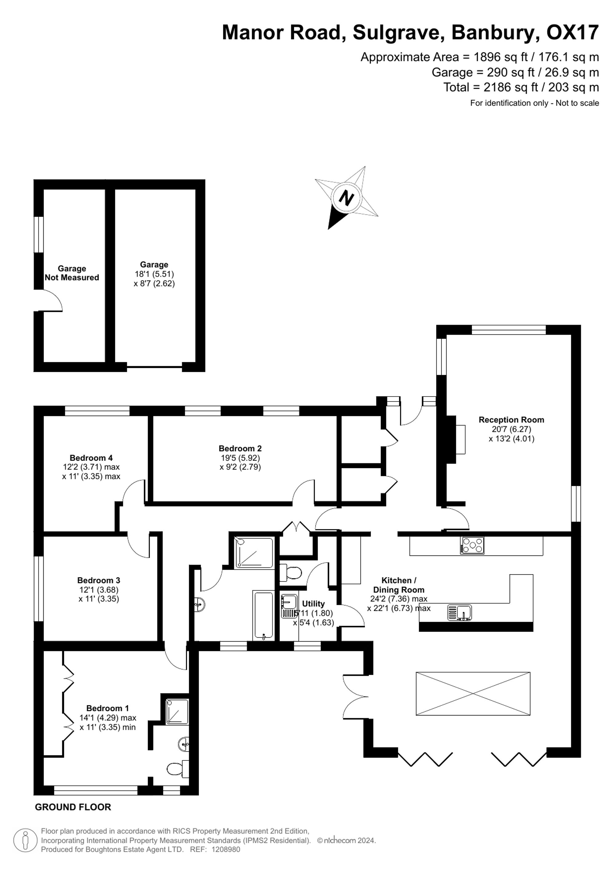 4 bed detached bungalow for sale in Manor Road, Banbury - Property floorplan