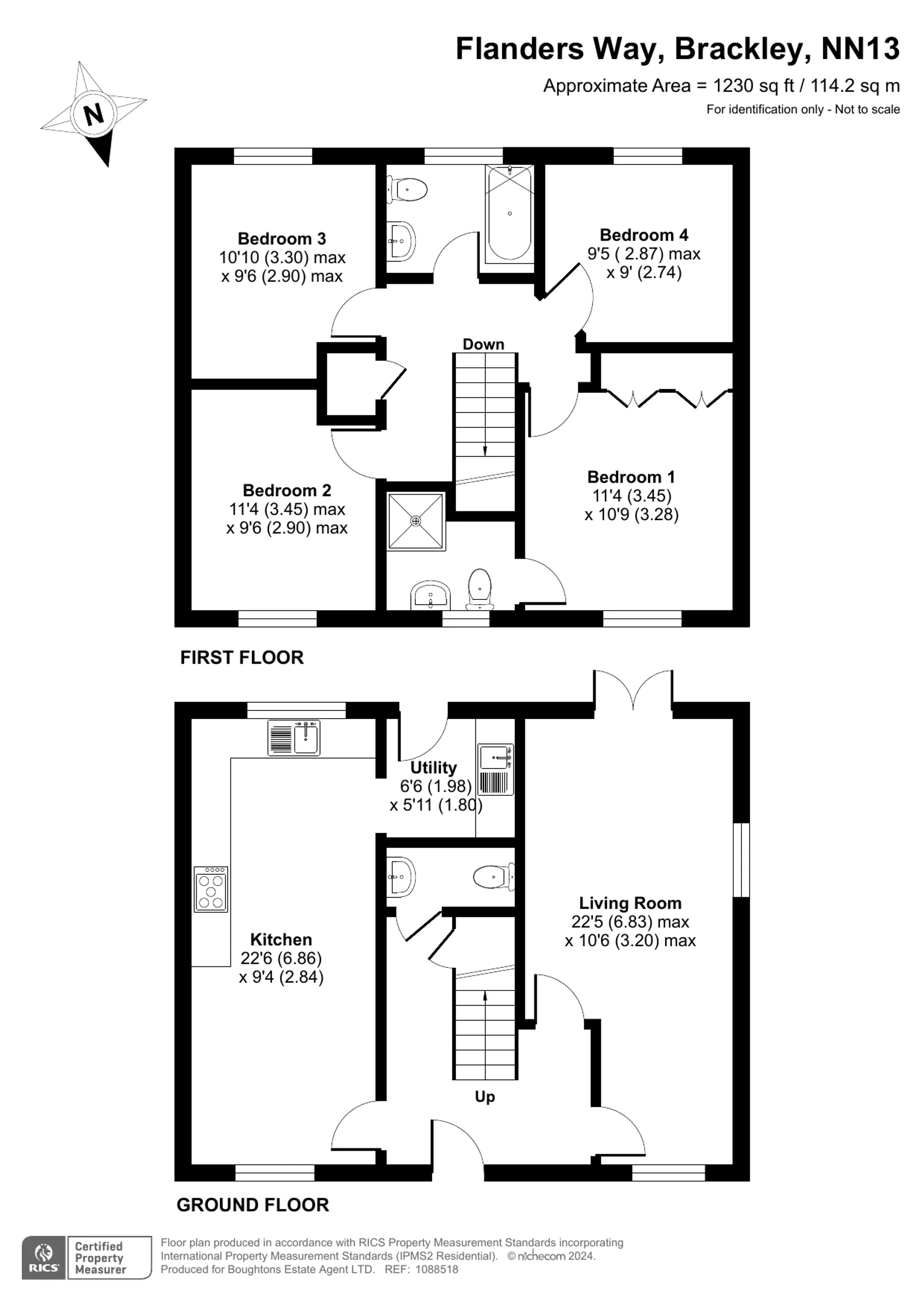 4 bed detached house for sale in Flanders Way, Brackley - Property floorplan