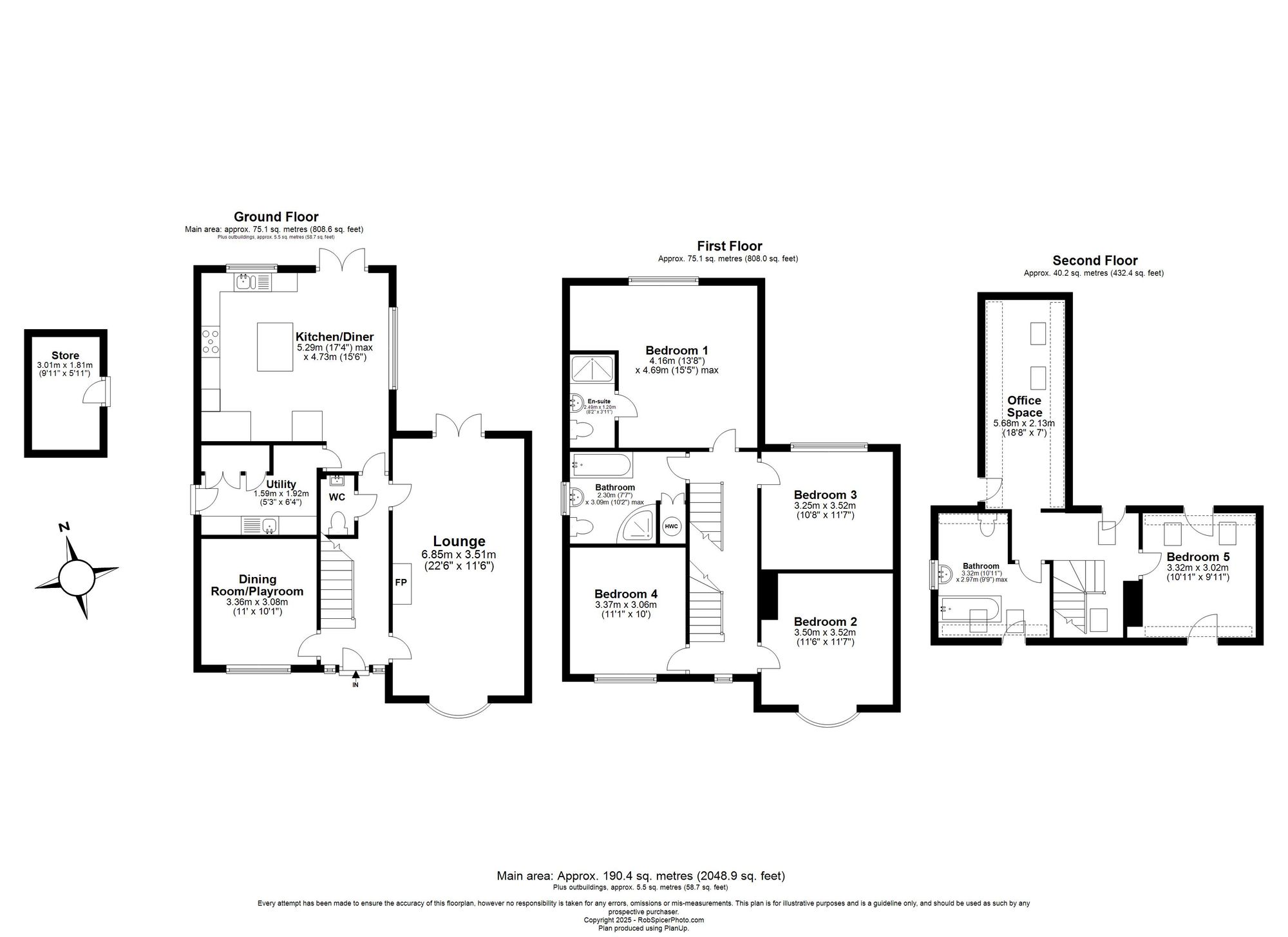 5 bed detached house for sale in Church Road, Brackley - Property floorplan