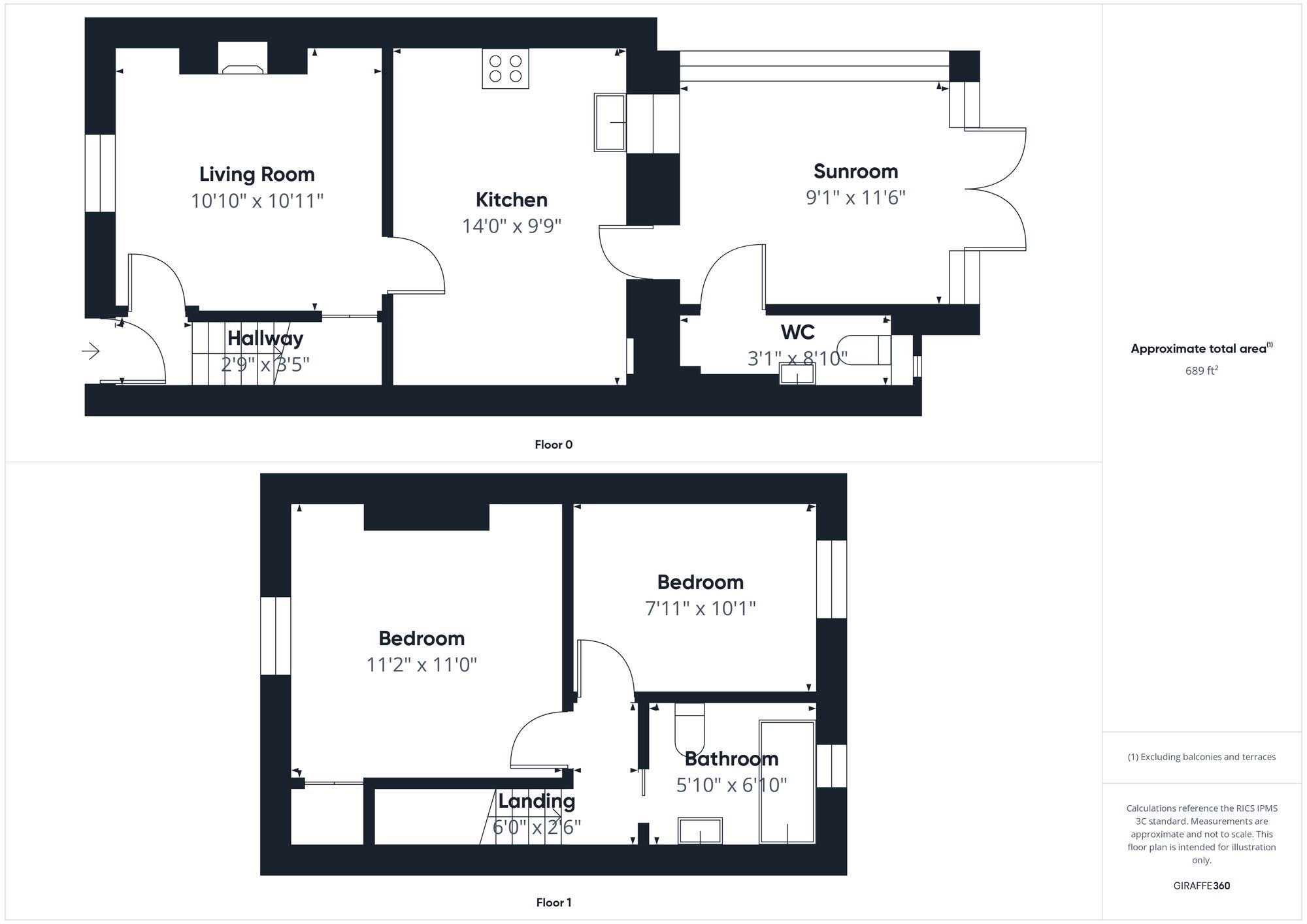 2 bed terraced cottage for sale in Main Street, Buckingham - Property floorplan