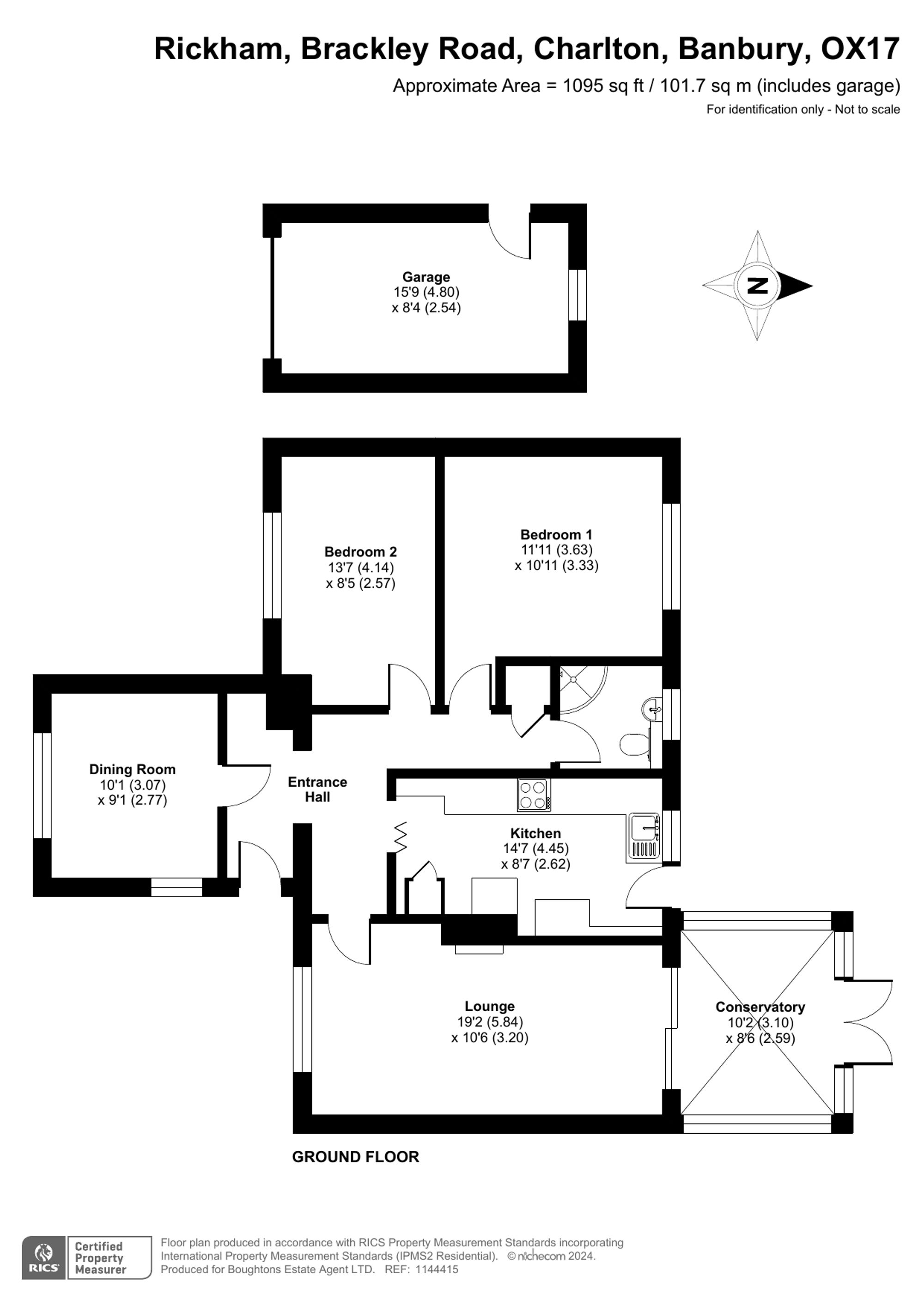 2 bed detached bungalow for sale in Brackley Road, Banbury - Property floorplan