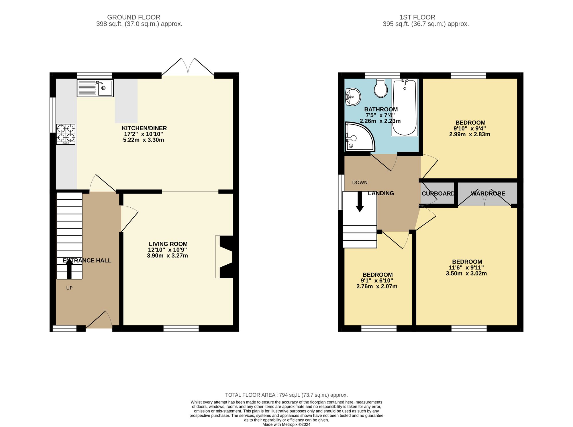 3 bed semi-detached house for sale in Glebe Drive, Brackley - Property floorplan