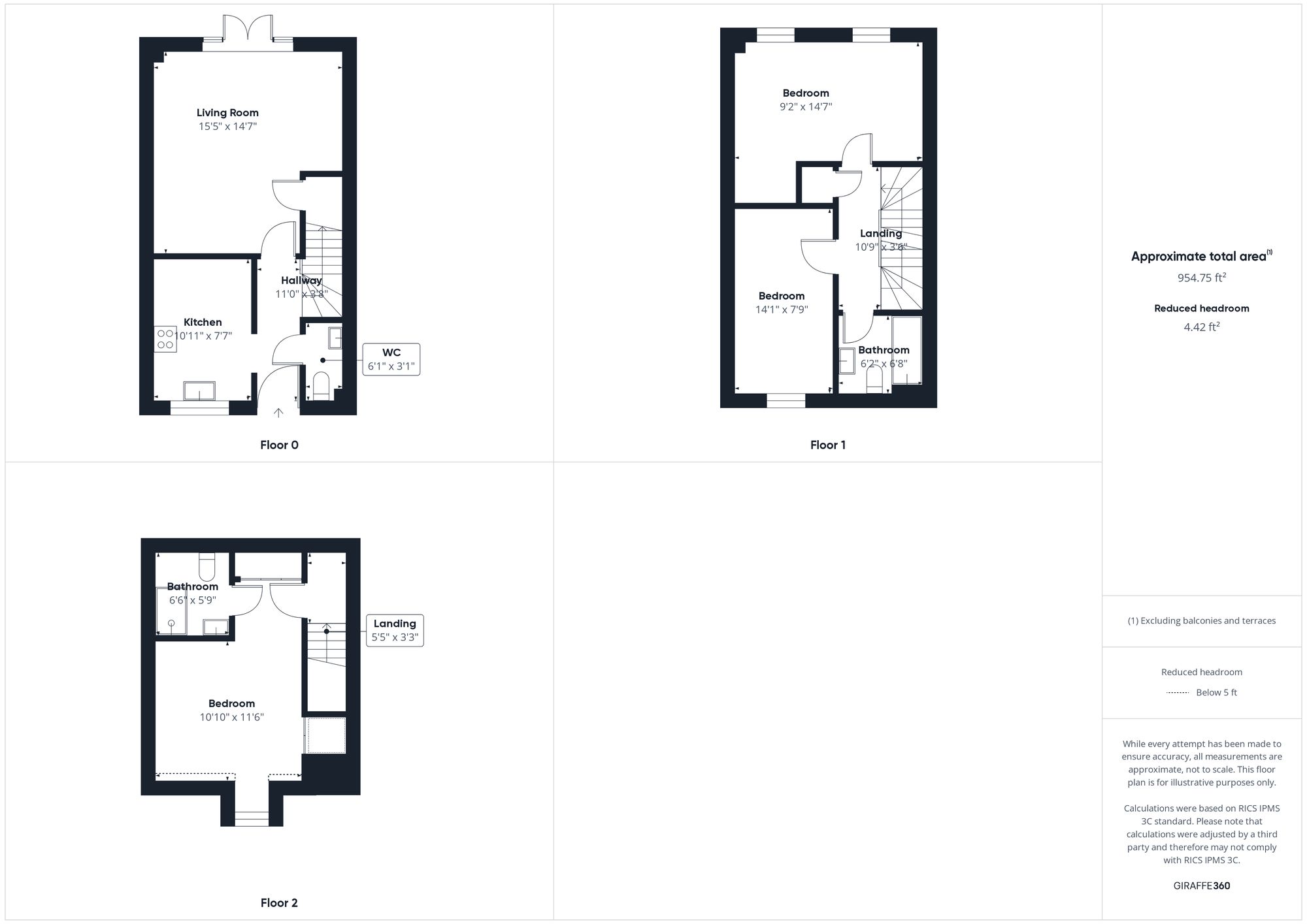 3 bed mid-terraced house for sale in Poppyfields Way, Brackley - Property floorplan