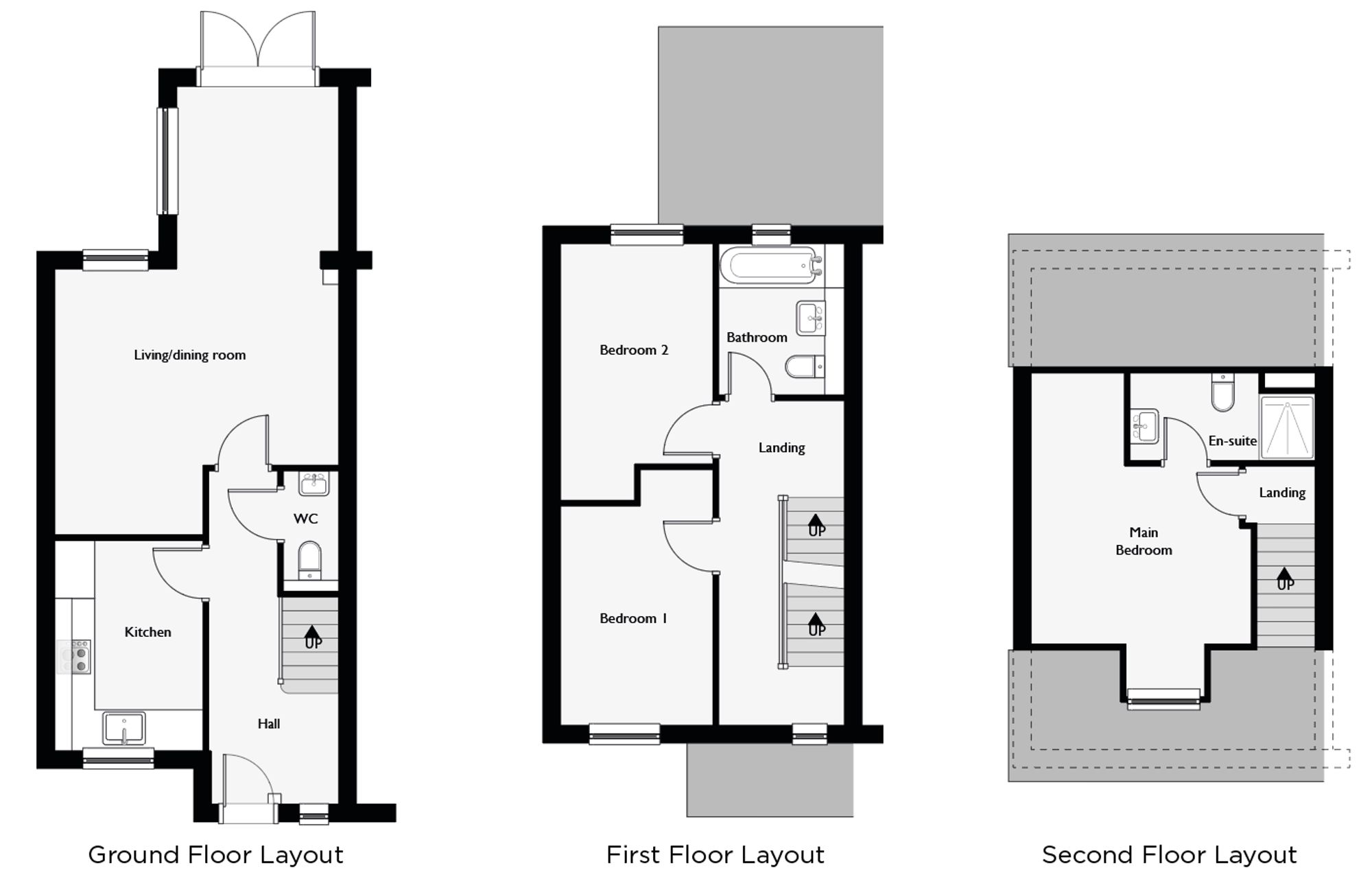 3 bed semi-detached town house for sale in Brooklands, Walsall Wood - Property floorplan