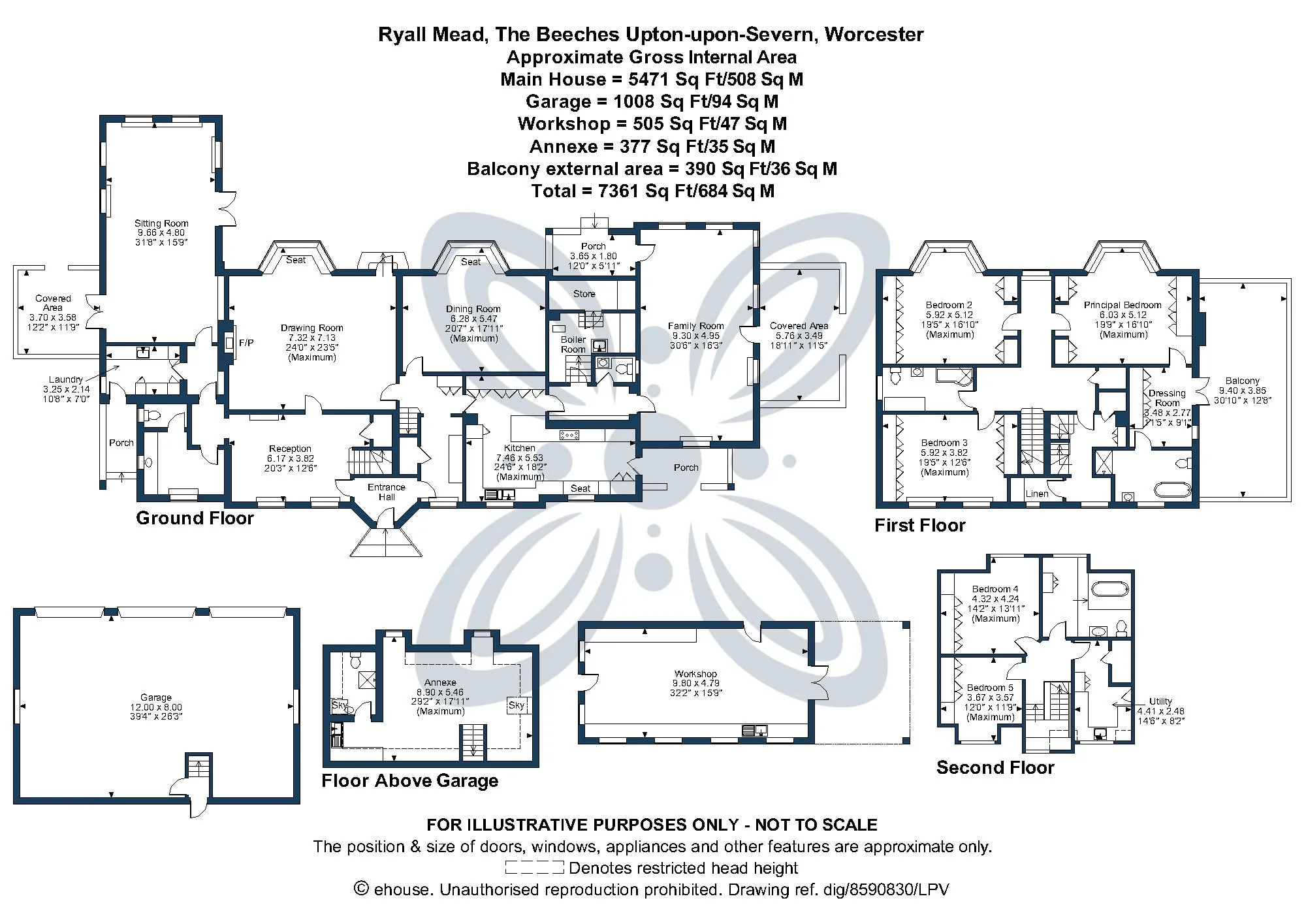 5 bed detached house for sale in The Beeches, Worcester - Property floorplan