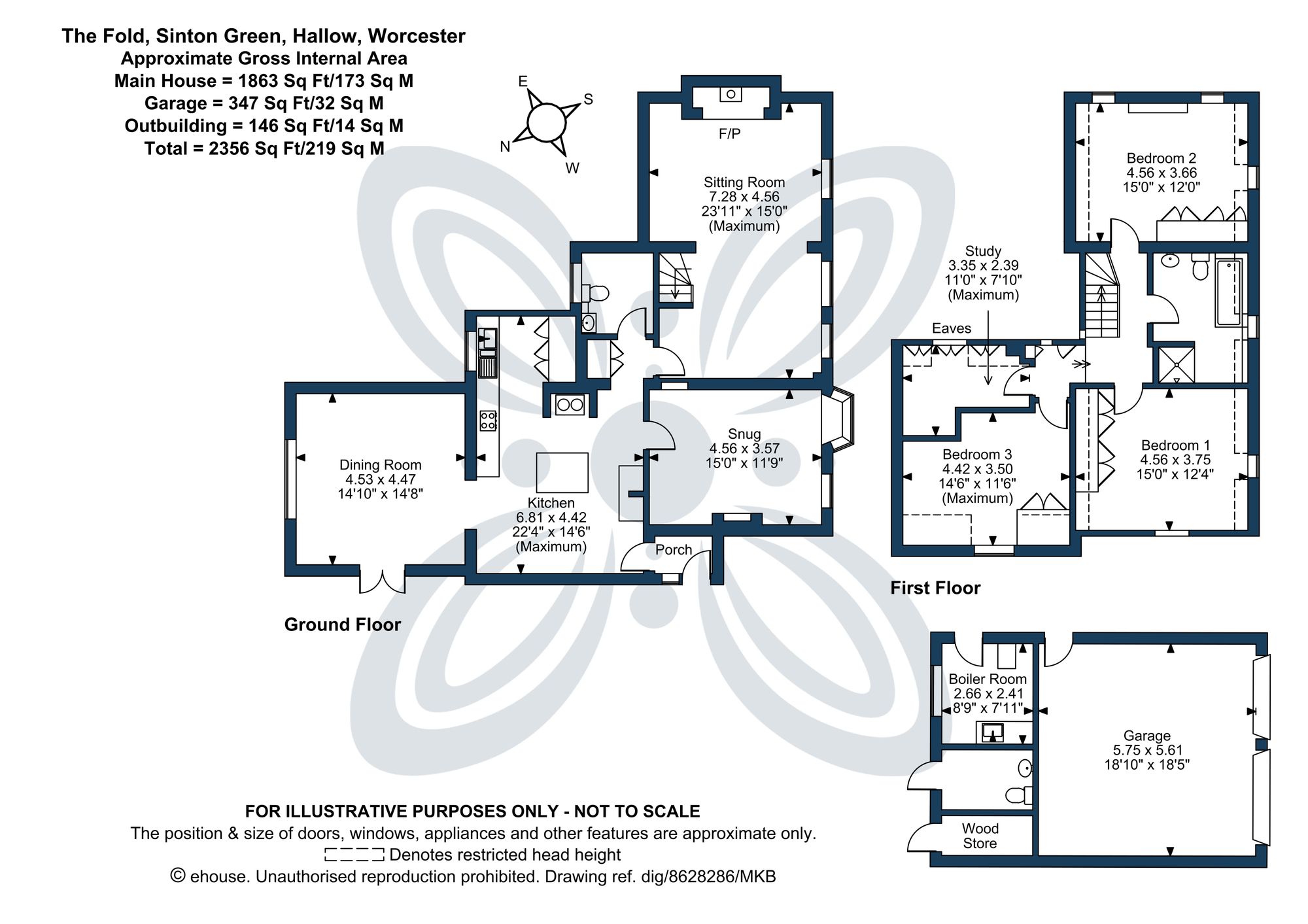 4 bed link detached house for sale in Sinton Green, Worcester - Property floorplan