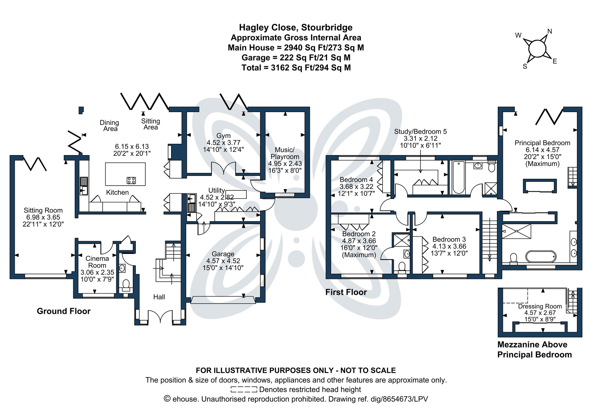 5 bed detached house for sale in Hagley Close, Stourbridge - Property floorplan