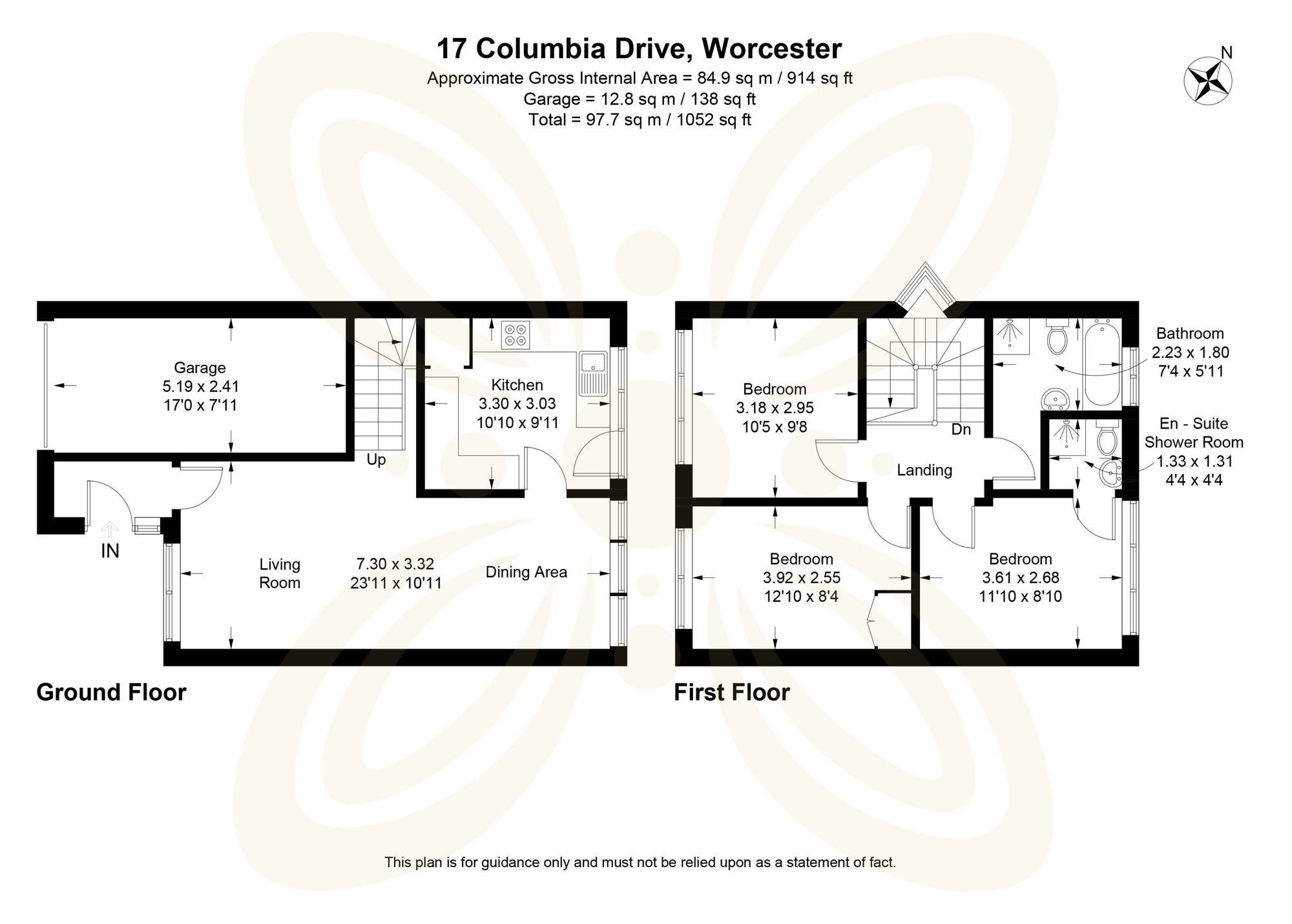 3 bed house for sale in Columbia Drive, Worcester, WR2 - Property floorplan