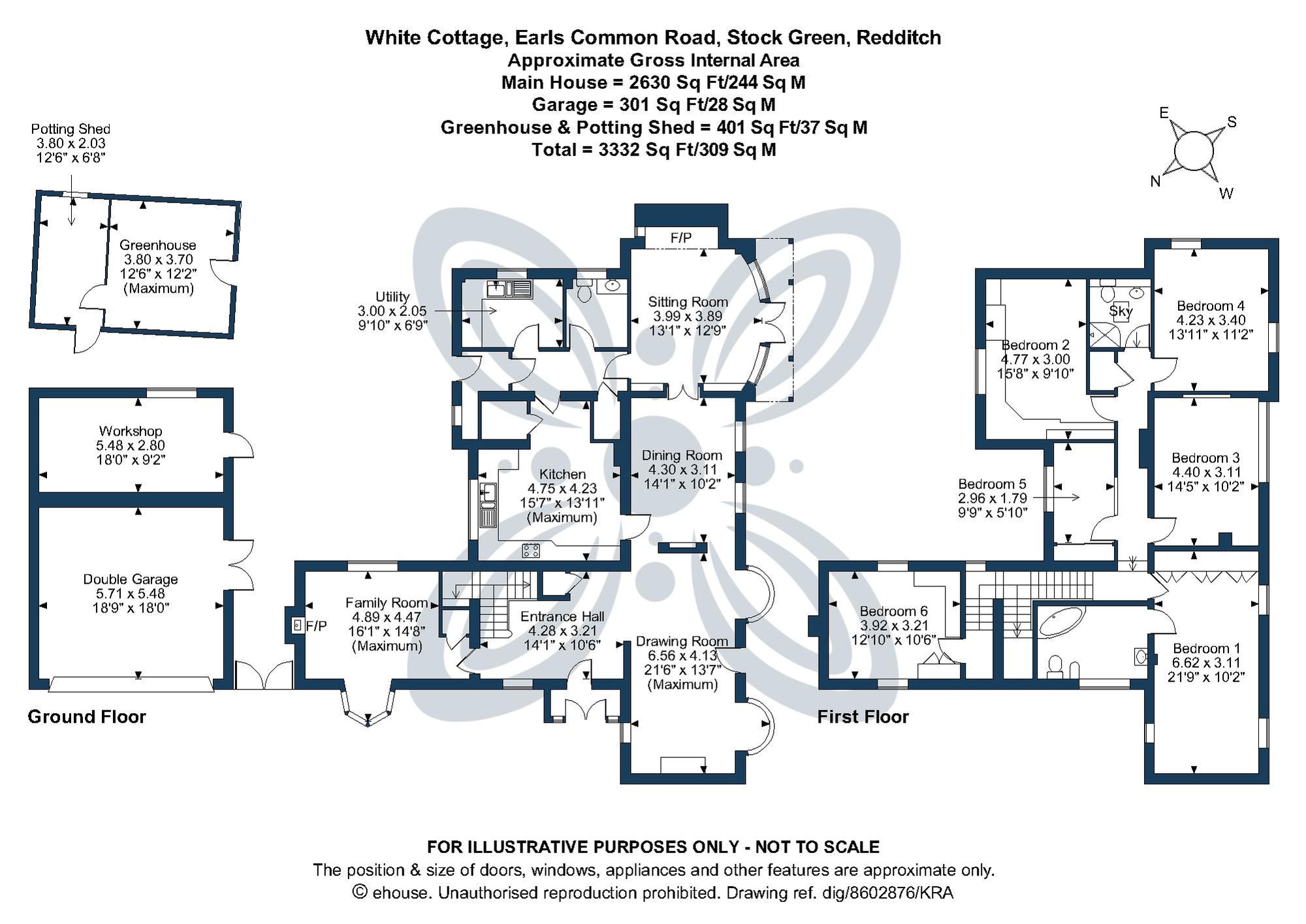 6 bed detached cottage for sale in Earls Common Road, Redditch - Property floorplan