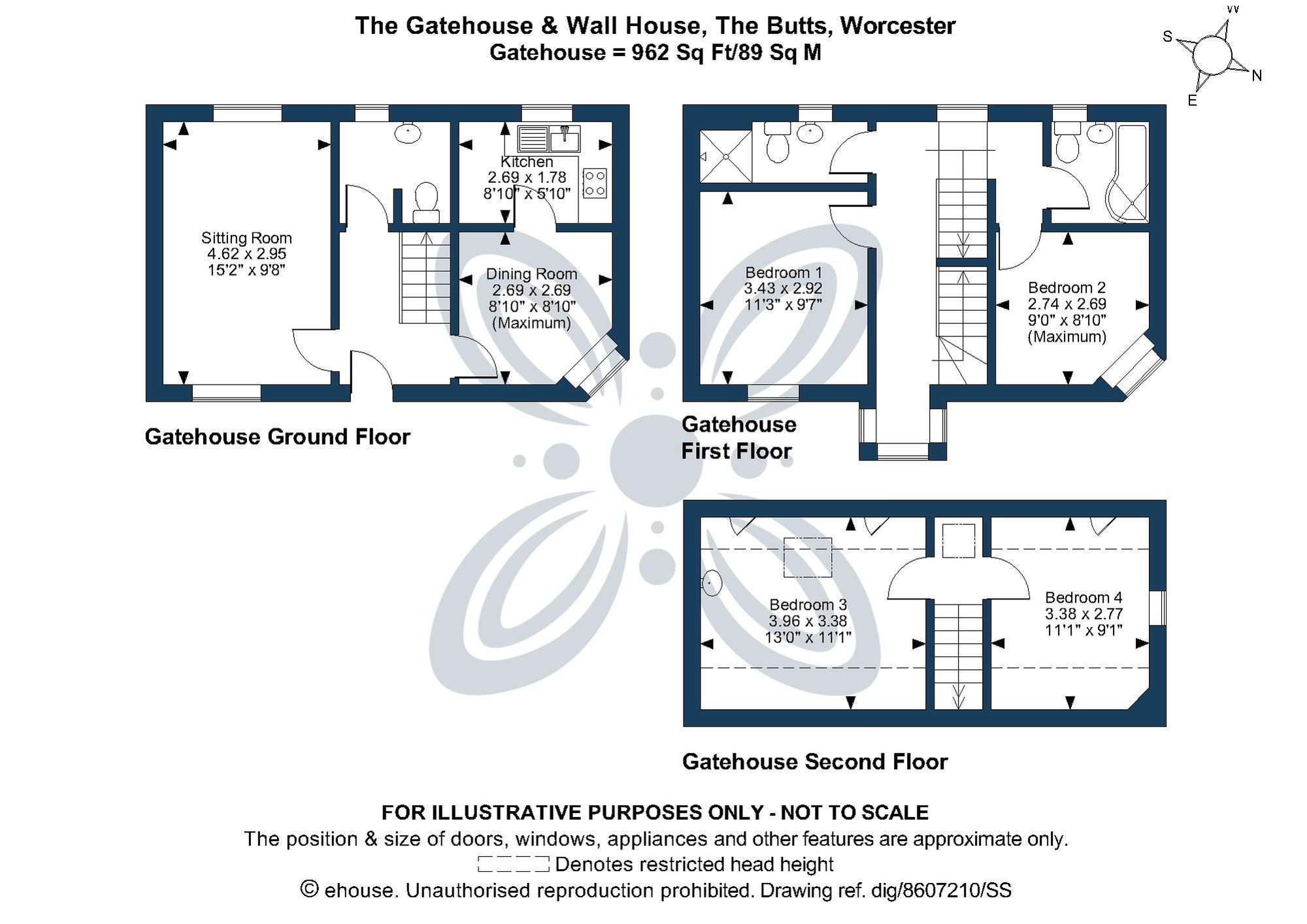 4 bed mews house for sale in The Butts, Worcester - Property floorplan