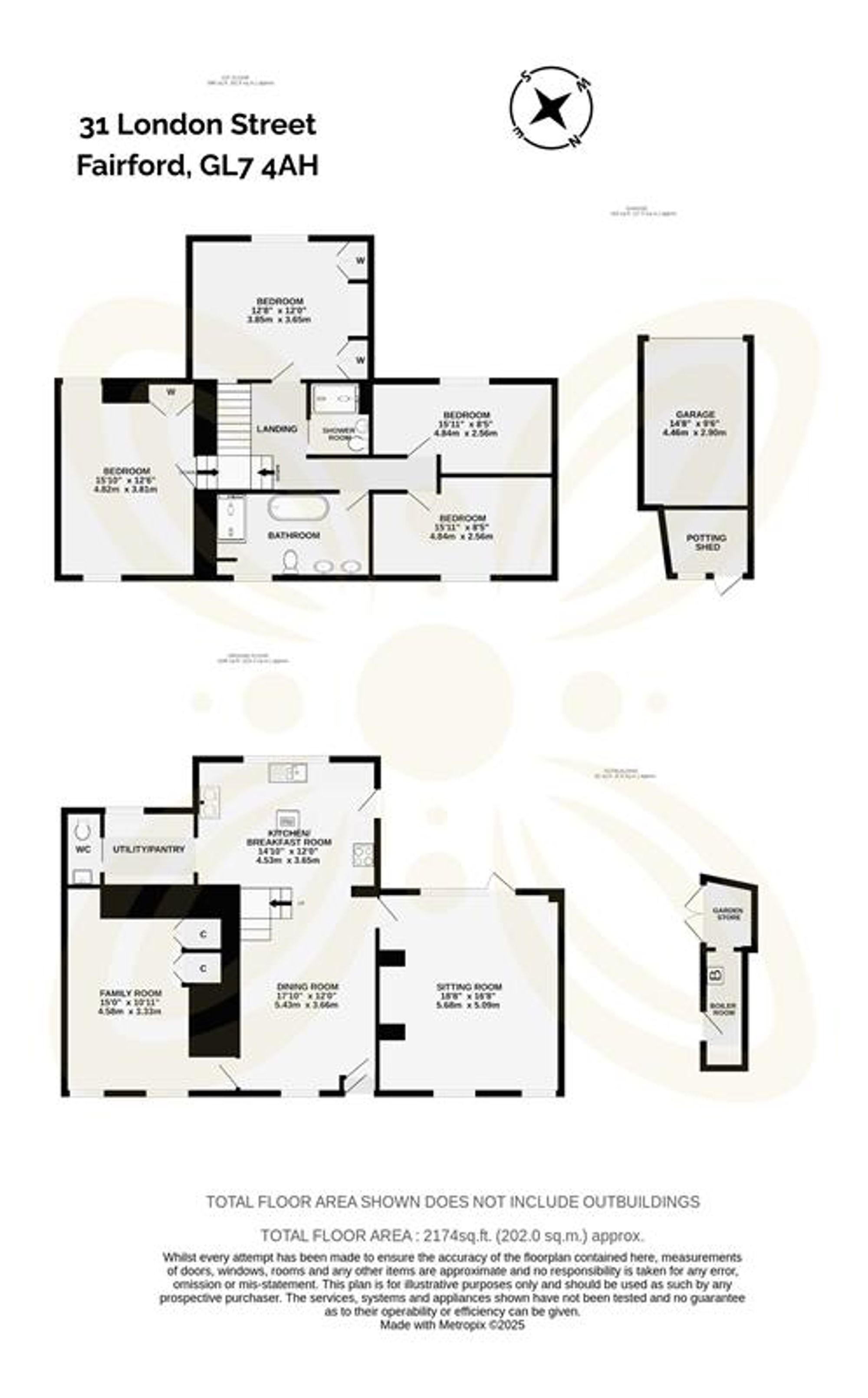 4 bed mid-terraced house for sale in Ballantrae, Back Lane, Fairford, GL7 - Property floorplan