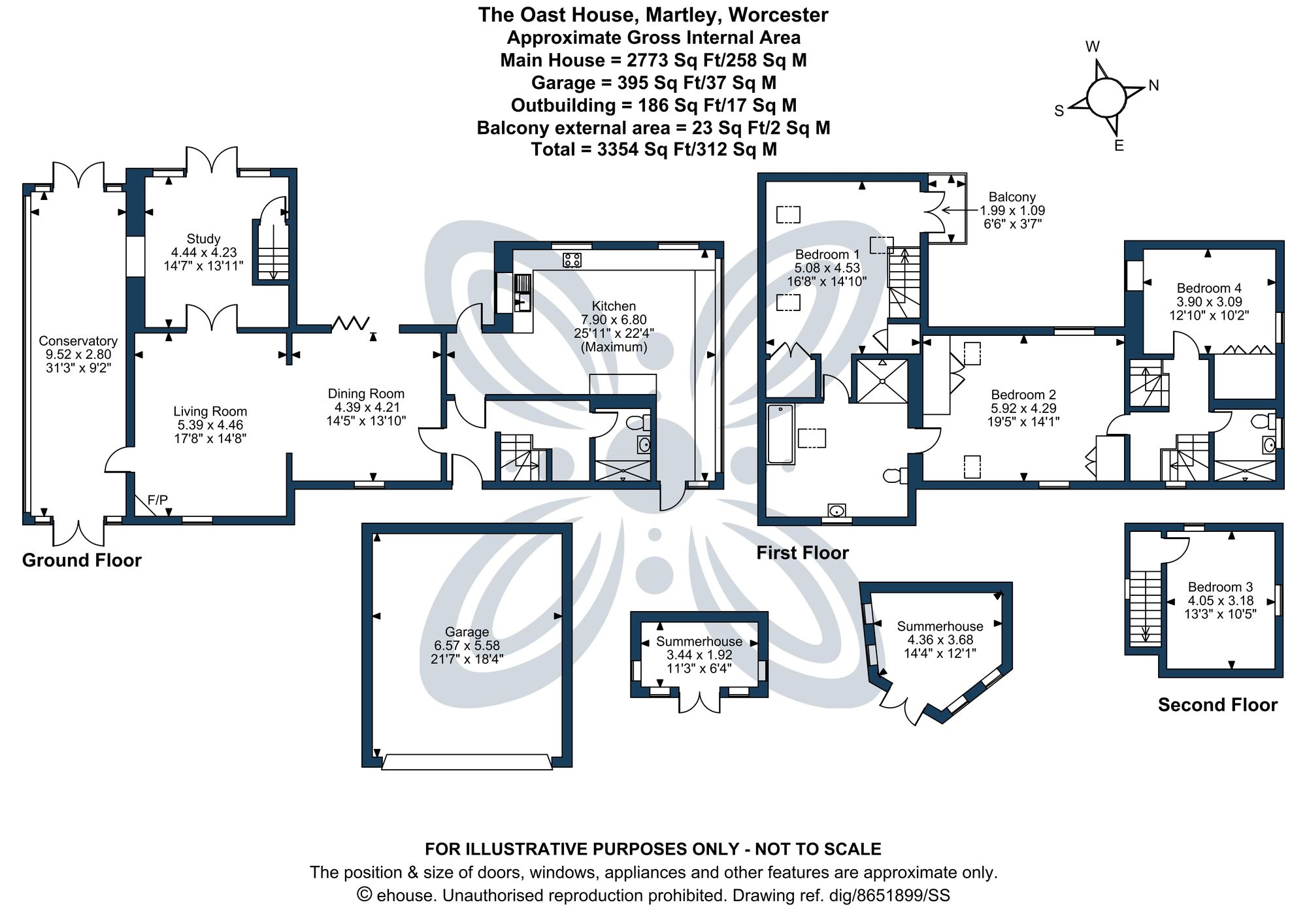 4 bed detached house for sale in Martley, Worcester, WR6 - Property floorplan