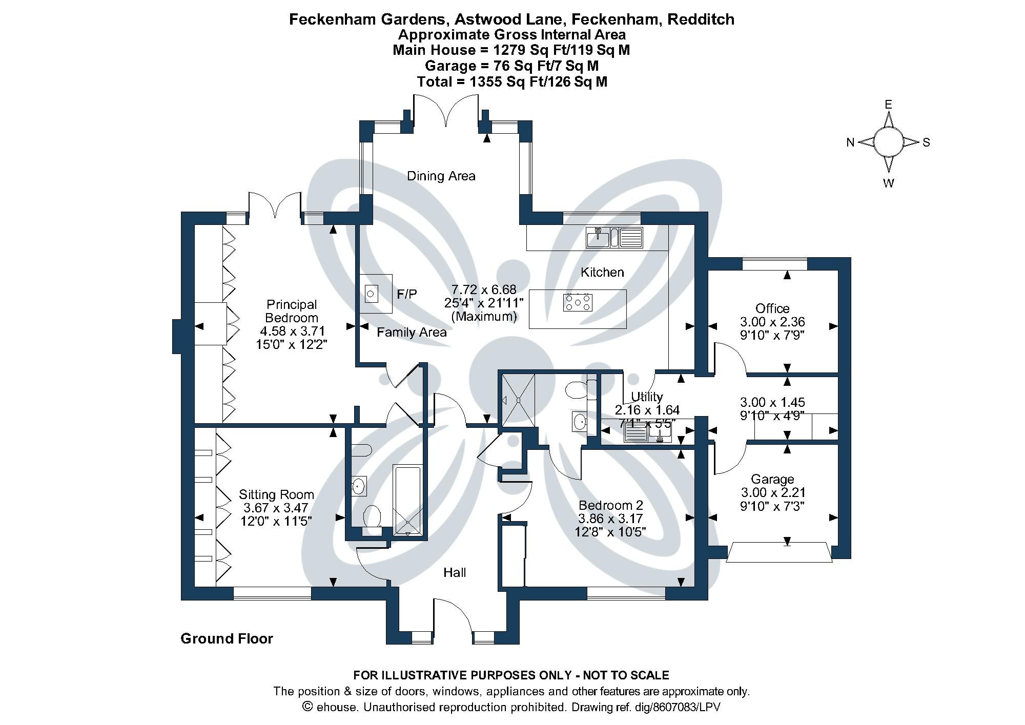 2 bed detached bungalow for sale in Astwood Lane, Redditch - Property floorplan