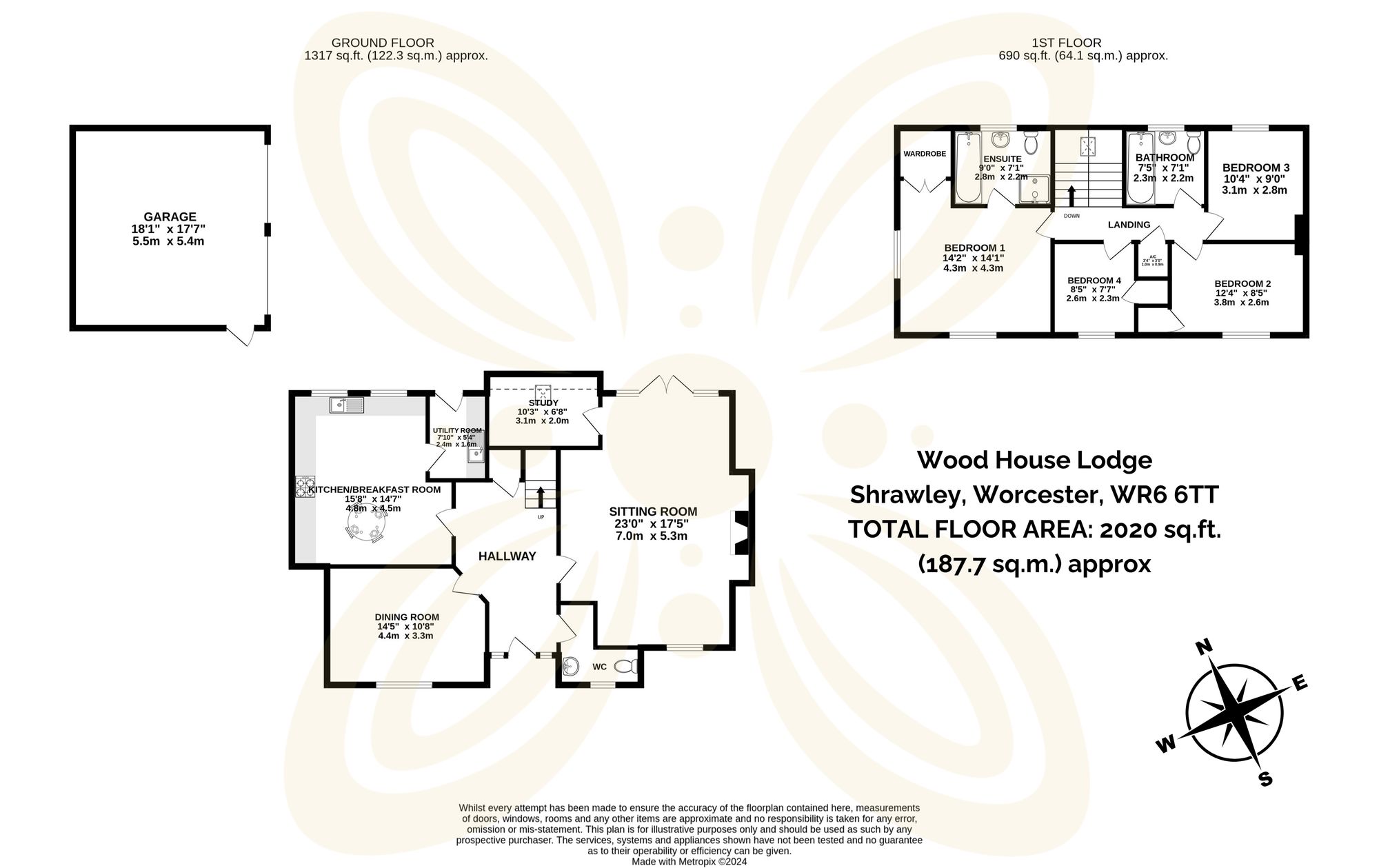 4 bed detached house for sale in Shrawley, Worcester - Property floorplan