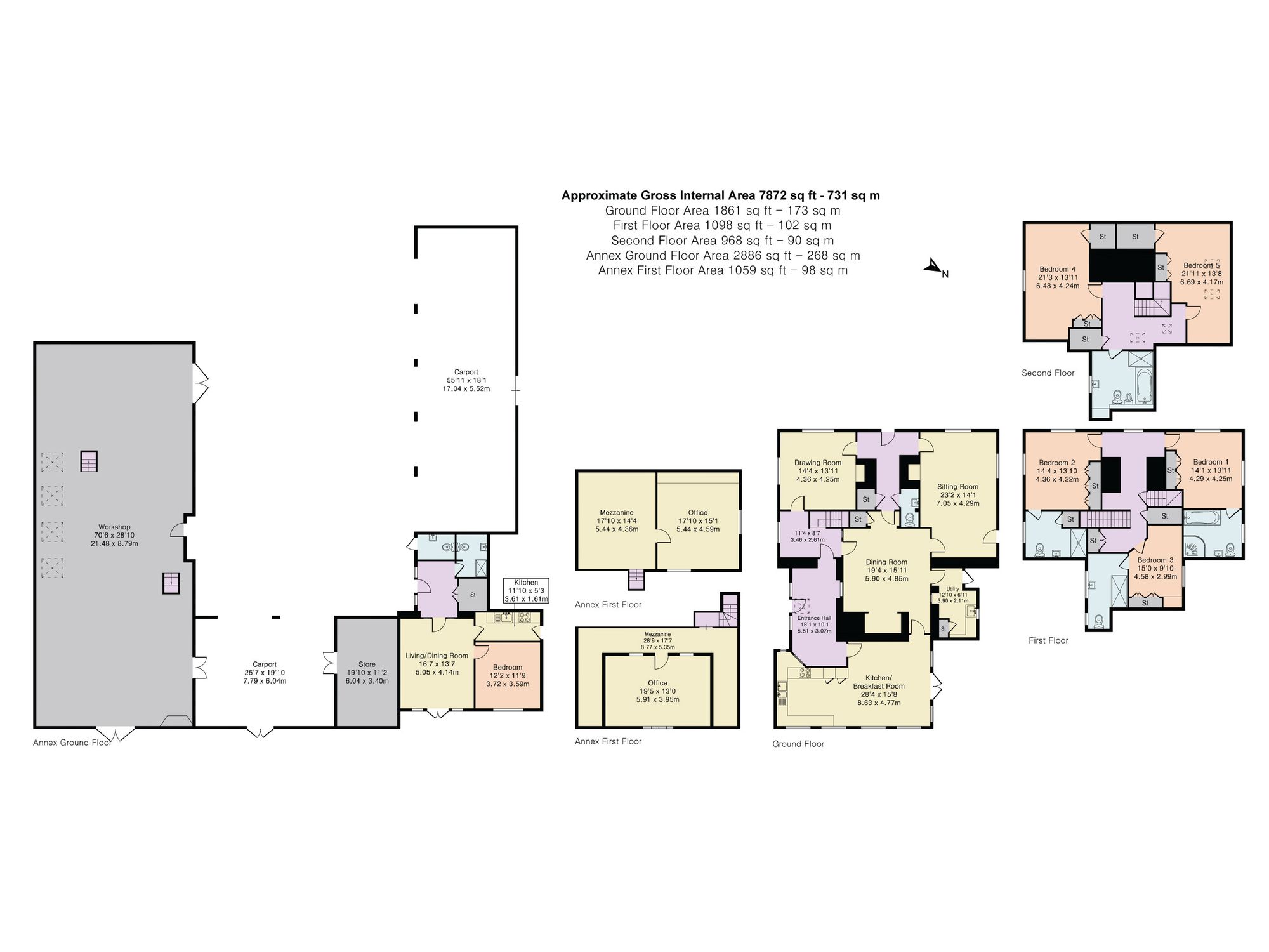 6 bed house for sale in Northmoor, Witney - Property floorplan