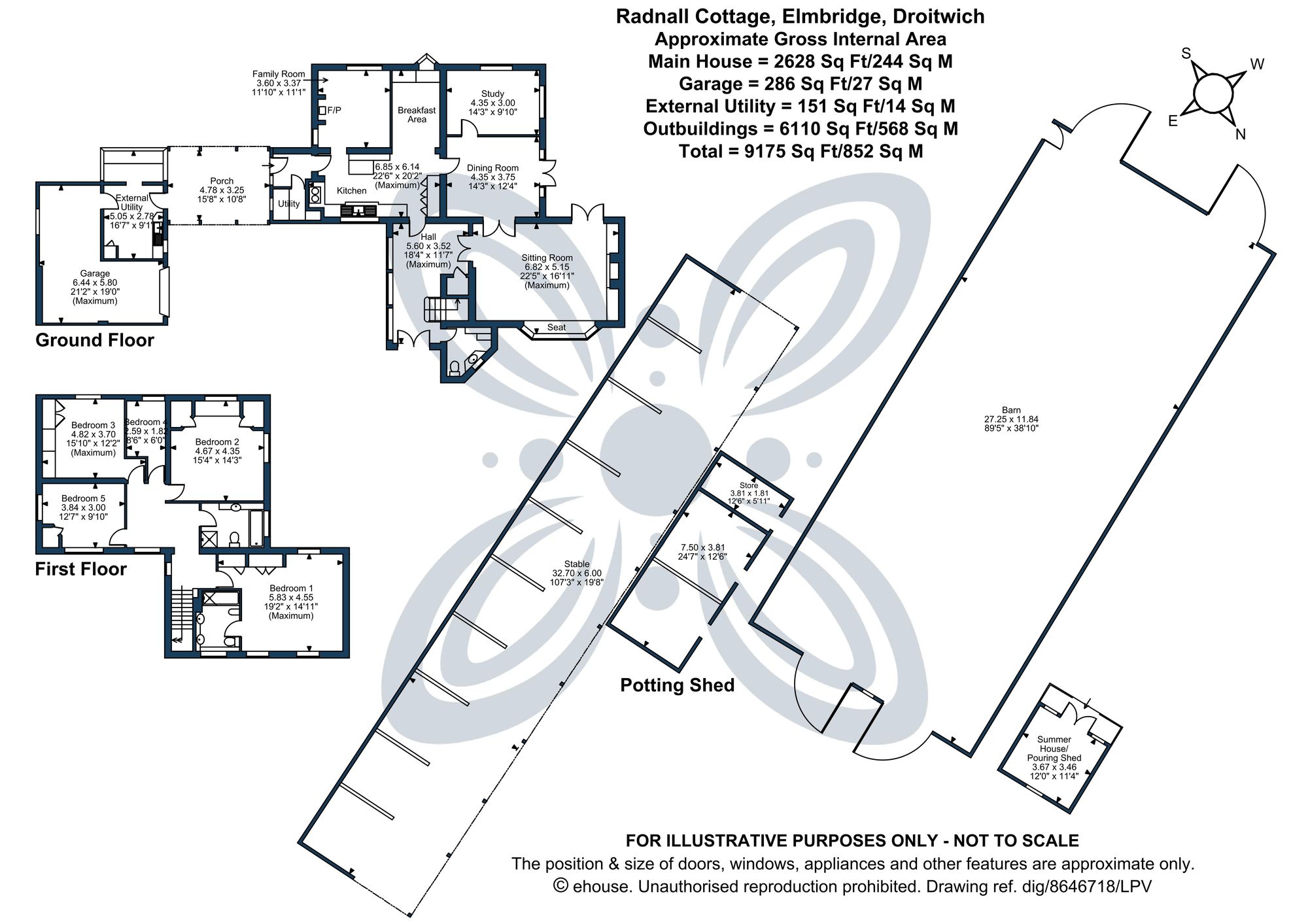 5 bed detached house for sale in Elmbridge, Droitwich - Property floorplan