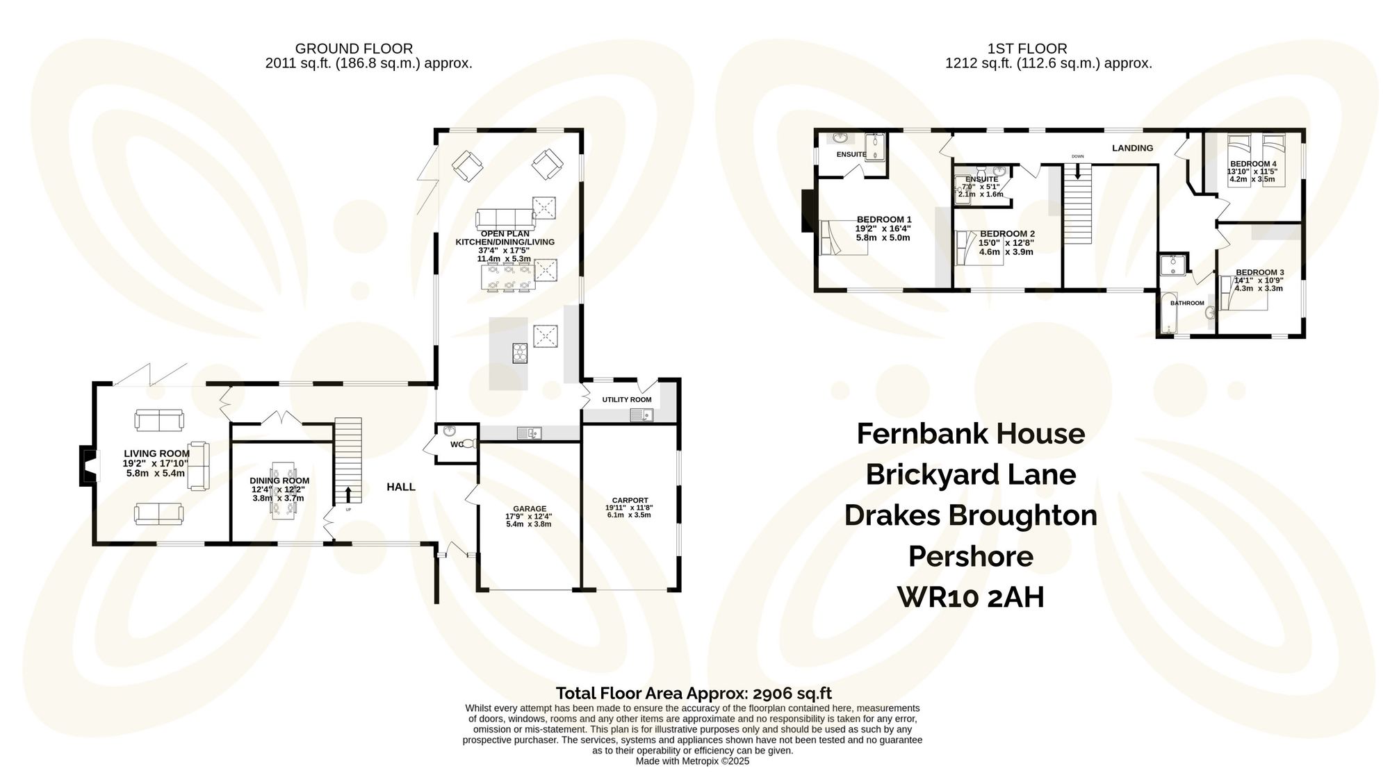4 bed detached house for sale in Brickyard Lane, Pershore - Property floorplan