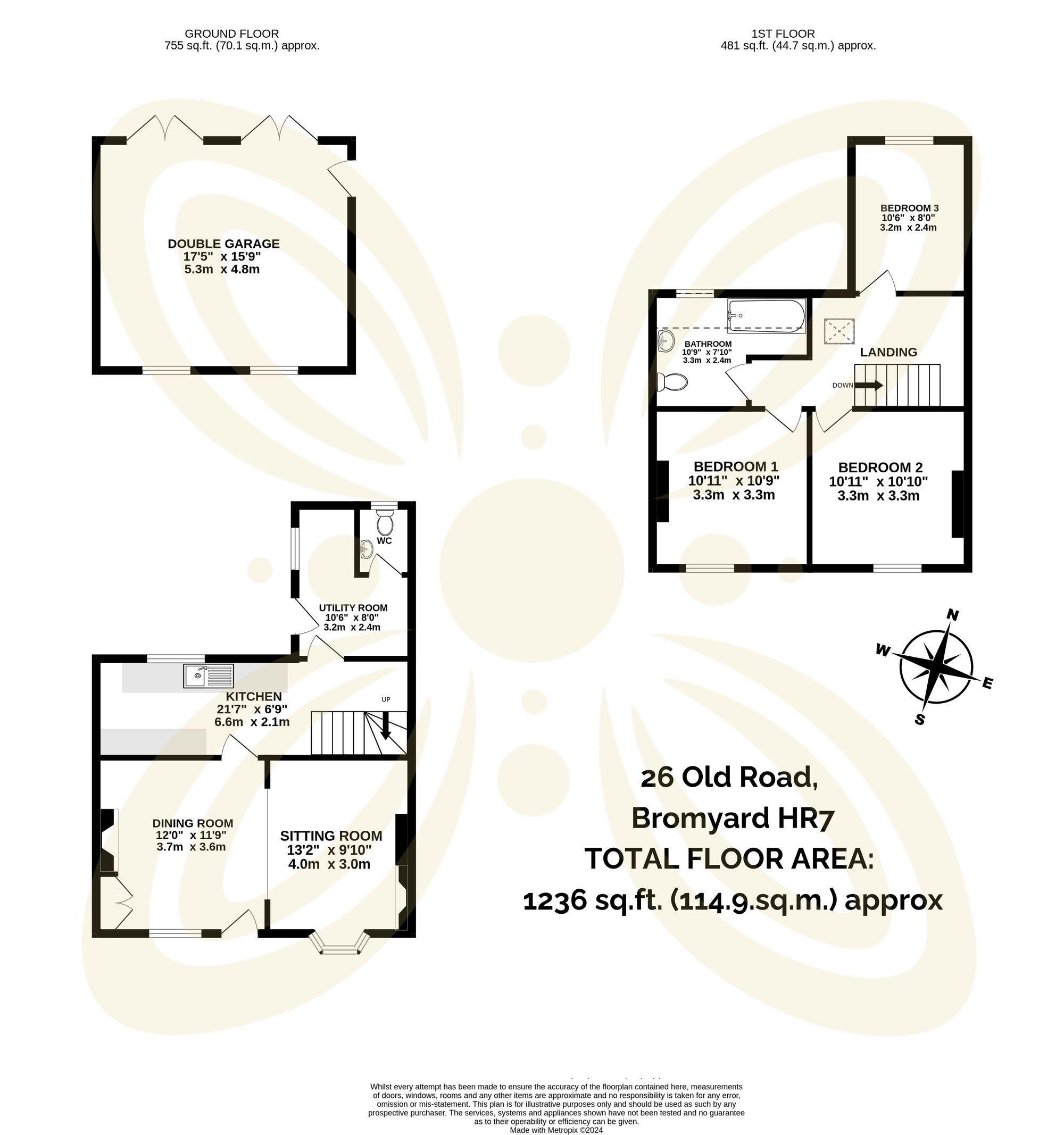 3 bed terraced cottage for sale in Old Road, Bromyard - Property floorplan