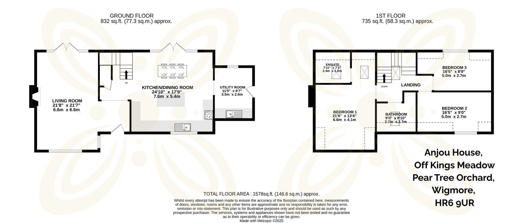 3 bed detached house for sale in Anjou House, Pear Tree Orchard, Wigmore, HR6 9GG - Property floorplan
